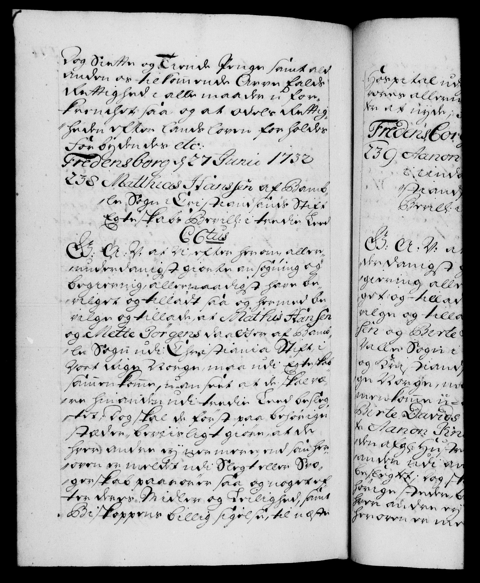 Danske Kanselli 1572-1799, AV/RA-EA-3023/F/Fc/Fca/Fcaa/L0027: Norske registre, 1730-1732, p. 577b