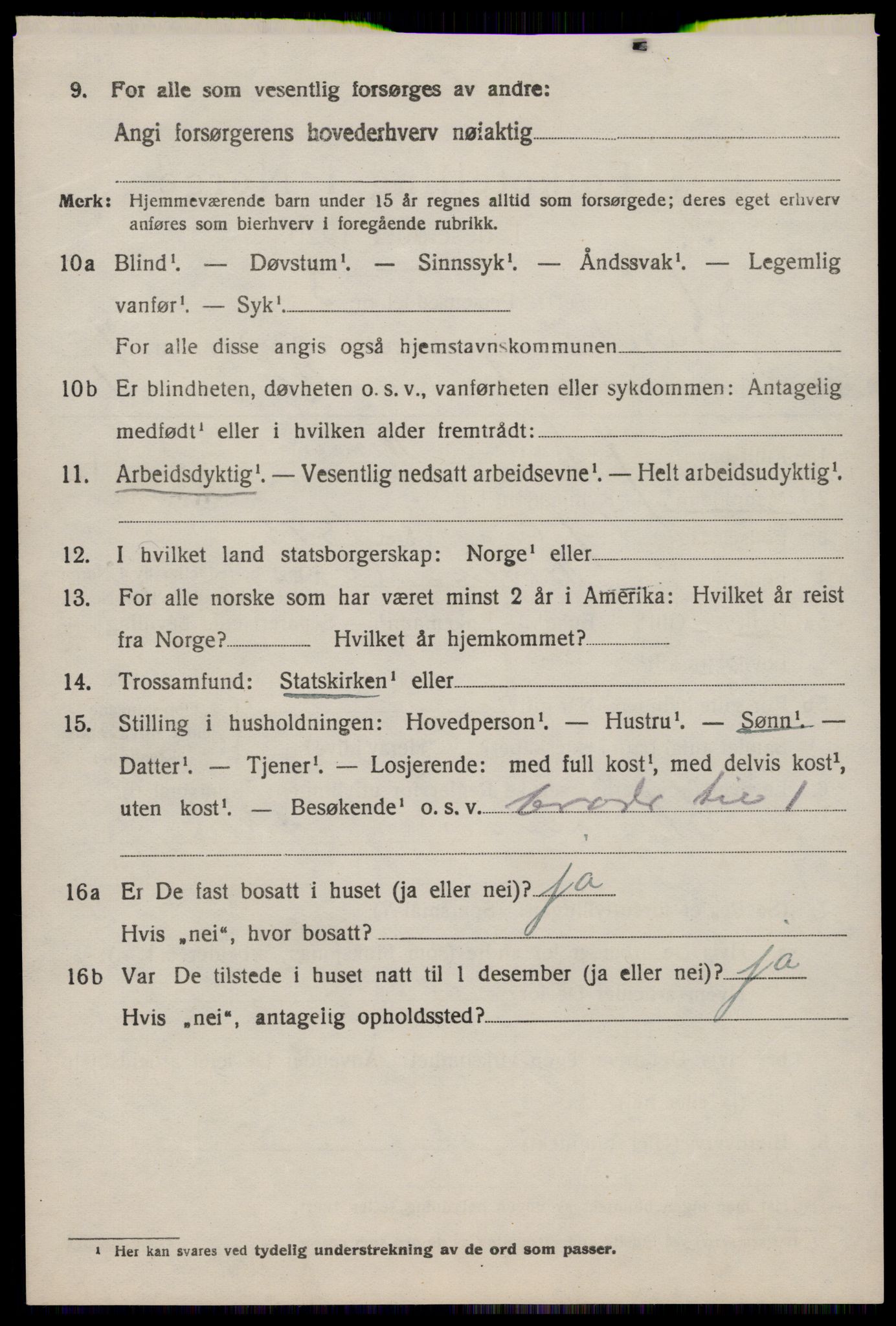 SAST, 1920 census for Sand, 1920, p. 3284