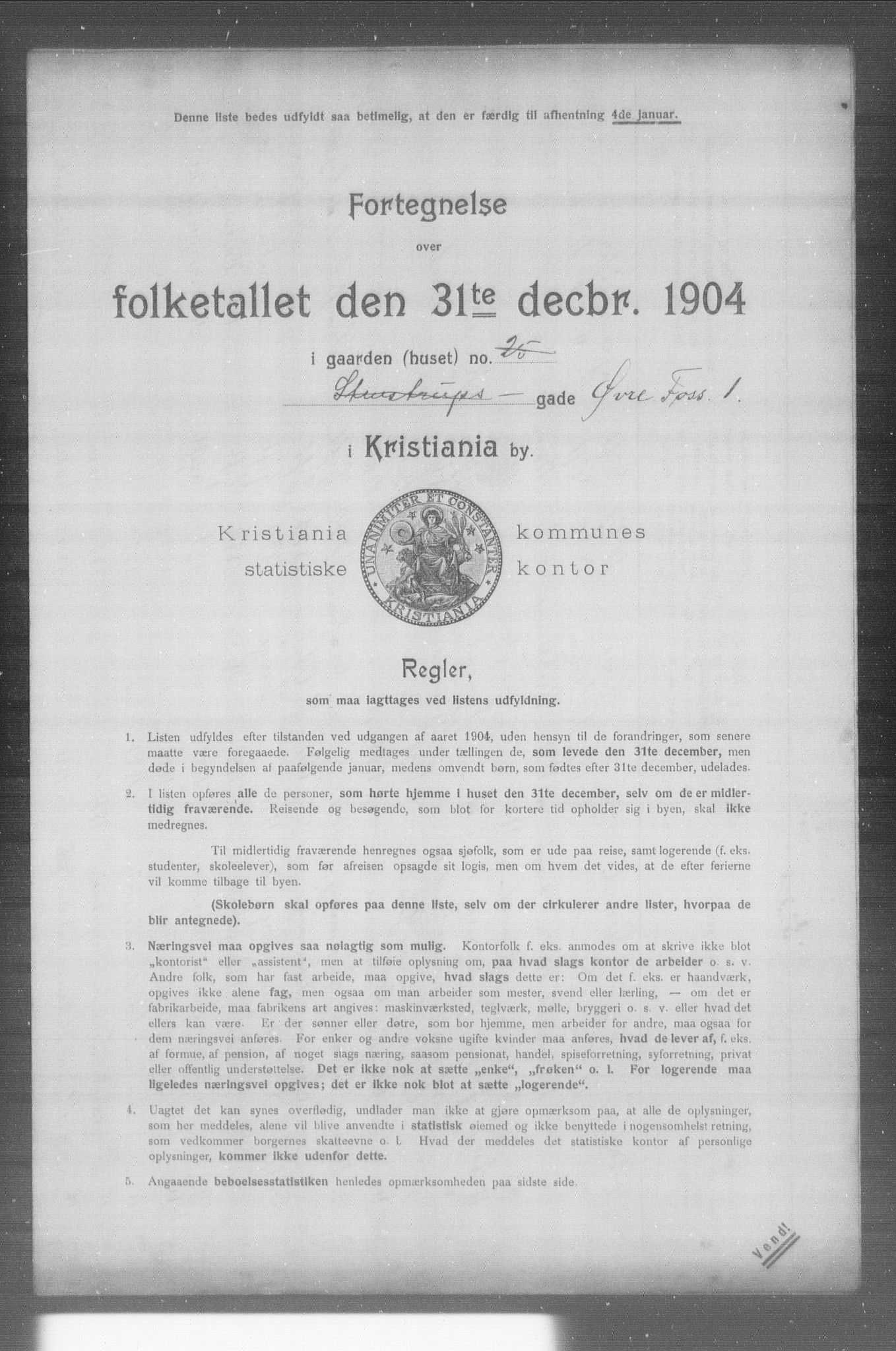 OBA, Municipal Census 1904 for Kristiania, 1904, p. 24249