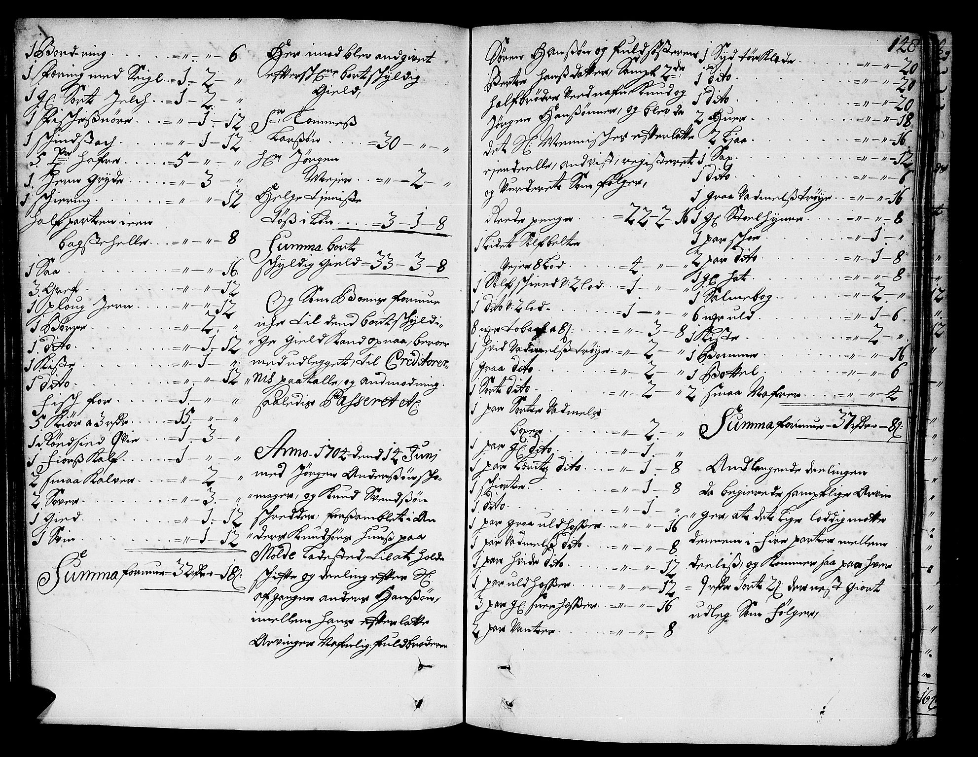 Romsdal sorenskriveri, AV/SAT-A-4149/1/3/3A/L0004: Skifteprotokoll, 1702-1706, p. 147b-148a