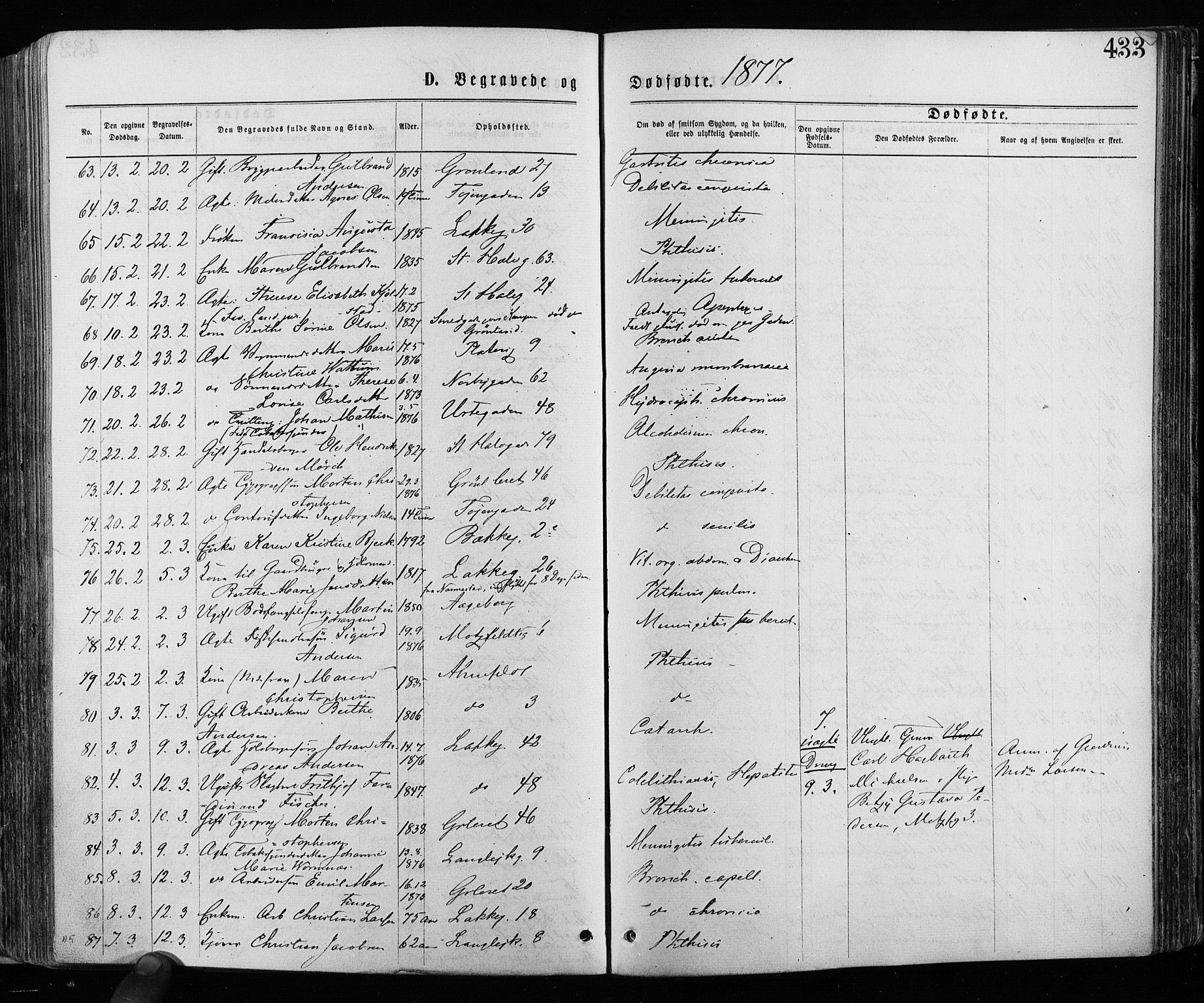 Grønland prestekontor Kirkebøker, AV/SAO-A-10848/F/Fa/L0005: Parish register (official) no. 5, 1869-1880, p. 433