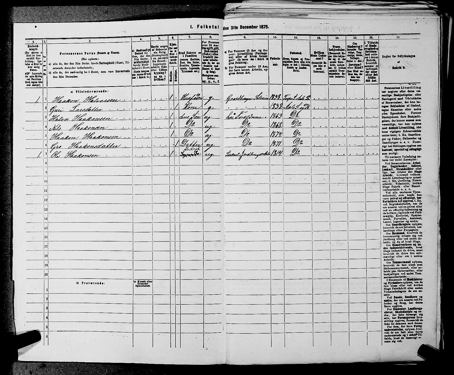 SAKO, 1875 census for 0619P Ål, 1875, p. 1092