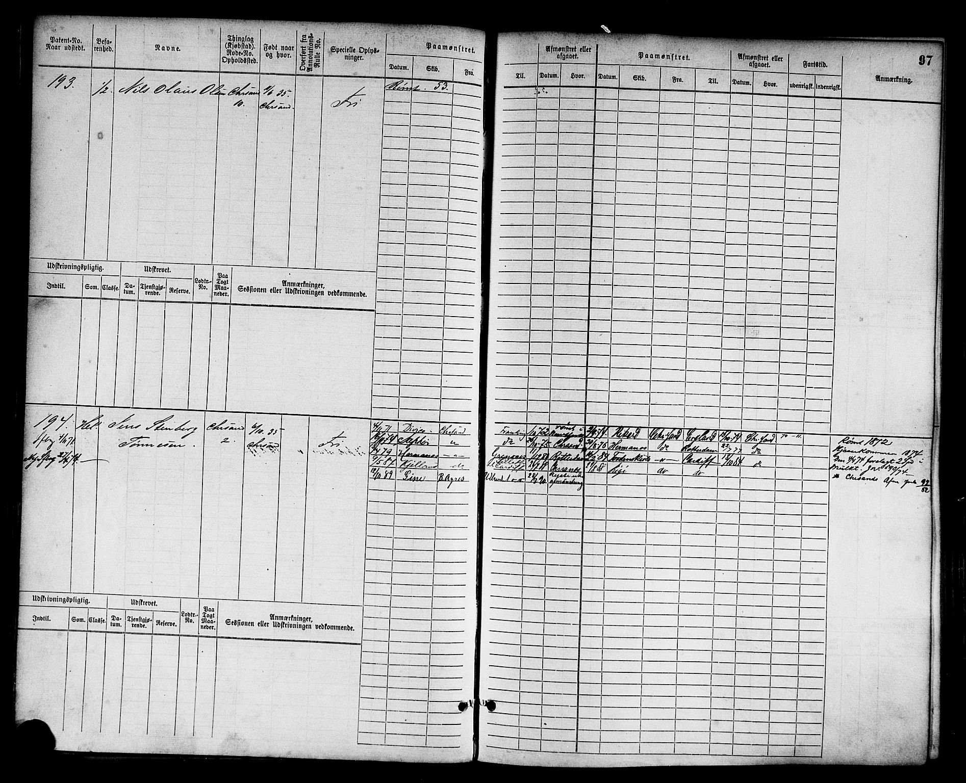 Kristiansand mønstringskrets, AV/SAK-2031-0015/F/Fb/L0003: Hovedrulle nr 1-762, I-10, 1860-1911, p. 108