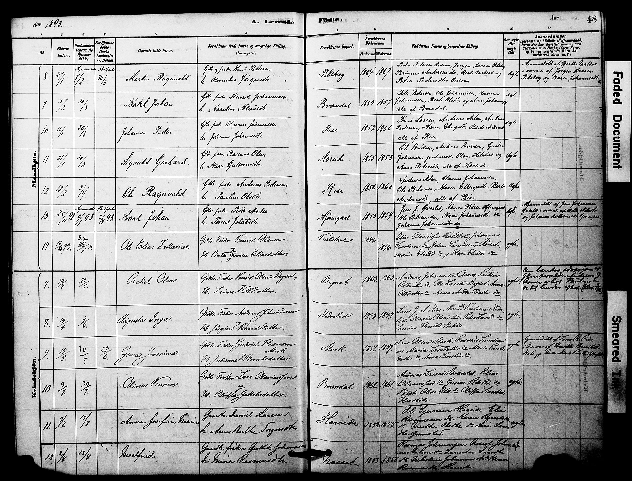 Ministerialprotokoller, klokkerbøker og fødselsregistre - Møre og Romsdal, SAT/A-1454/510/L0122: Parish register (official) no. 510A02, 1878-1897, p. 48