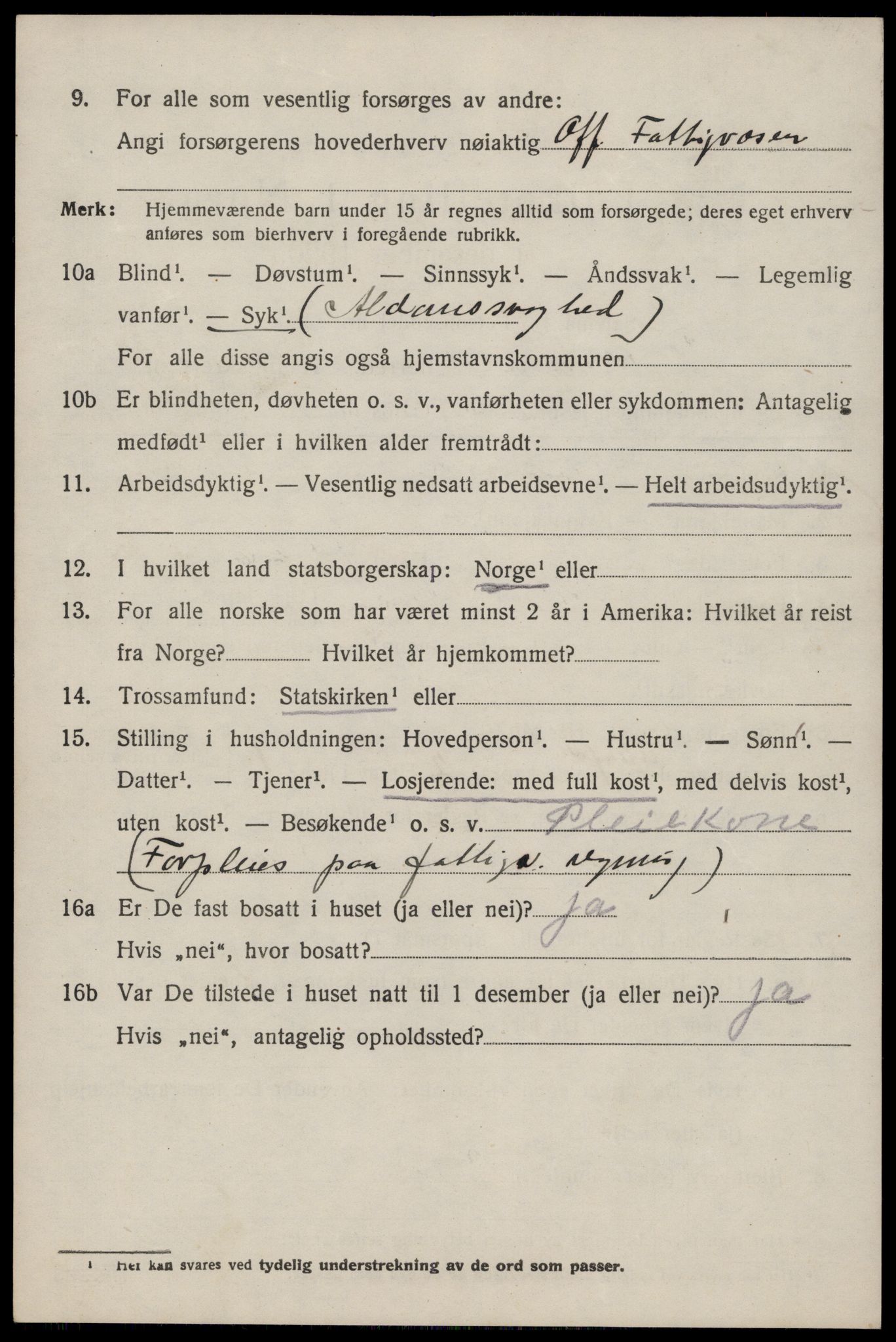 SAST, 1920 census for Vikedal, 1920, p. 3564