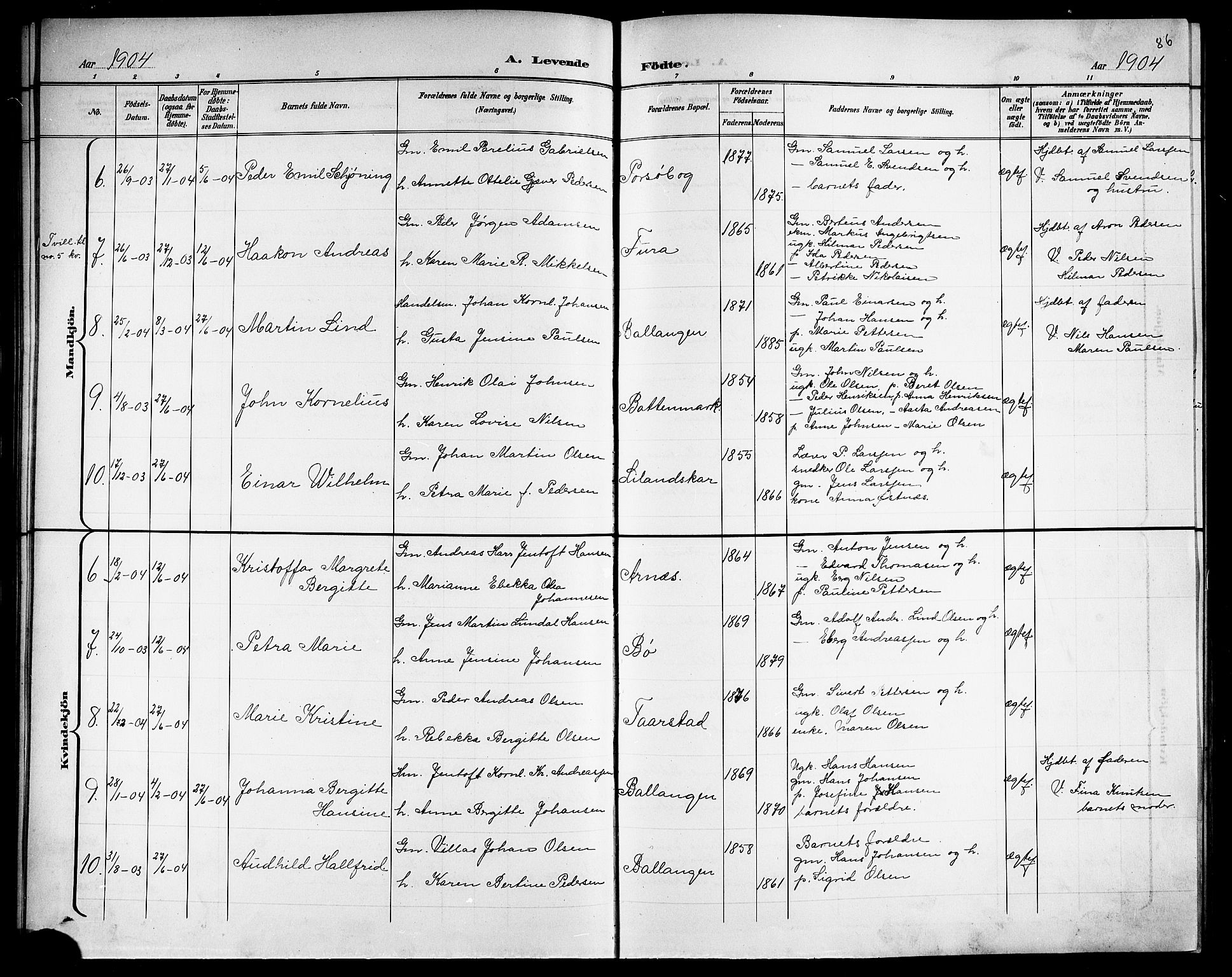 Ministerialprotokoller, klokkerbøker og fødselsregistre - Nordland, SAT/A-1459/863/L0915: Parish register (copy) no. 863C05, 1898-1907, p. 86