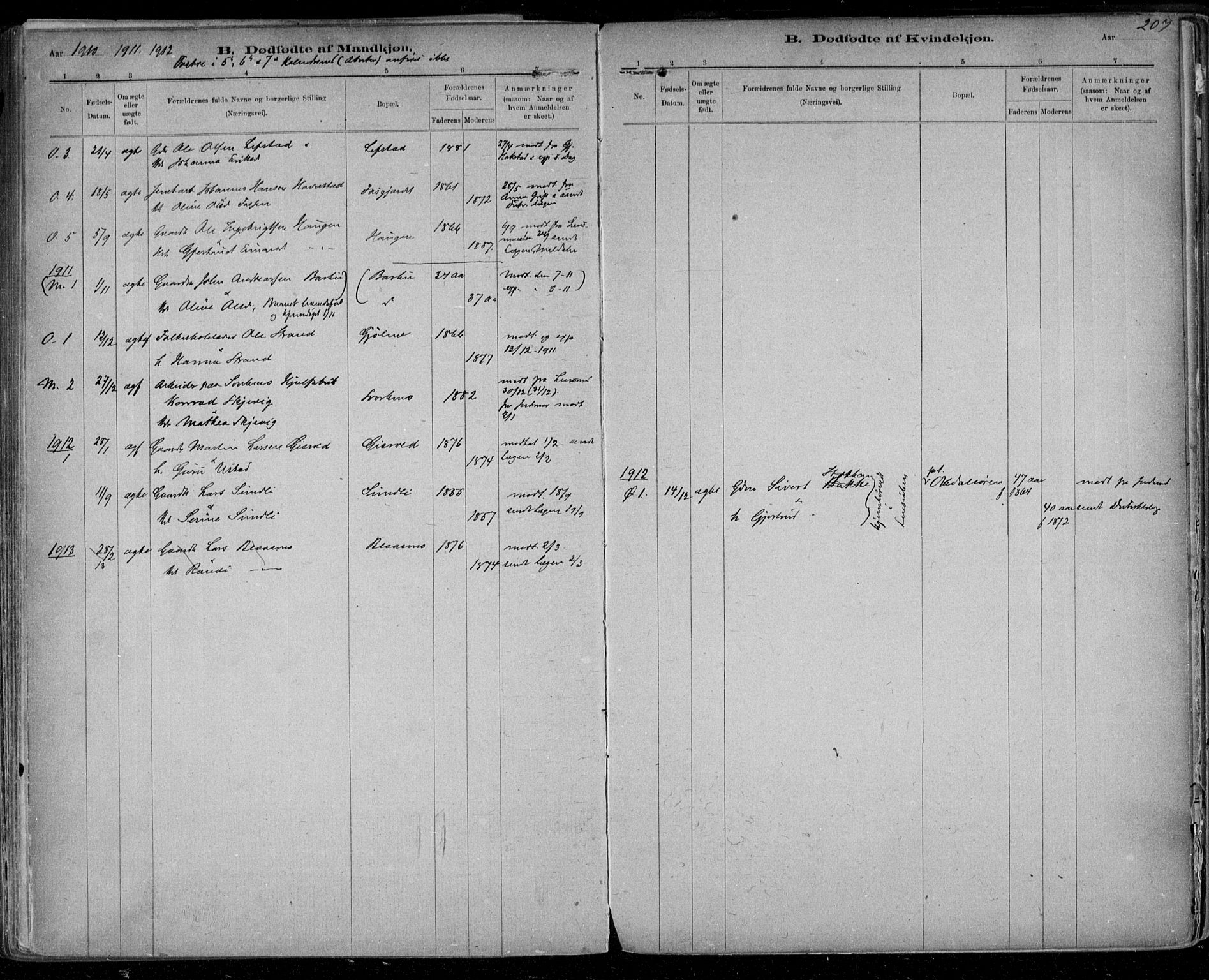Ministerialprotokoller, klokkerbøker og fødselsregistre - Sør-Trøndelag, SAT/A-1456/668/L0811: Parish register (official) no. 668A11, 1894-1913, p. 207