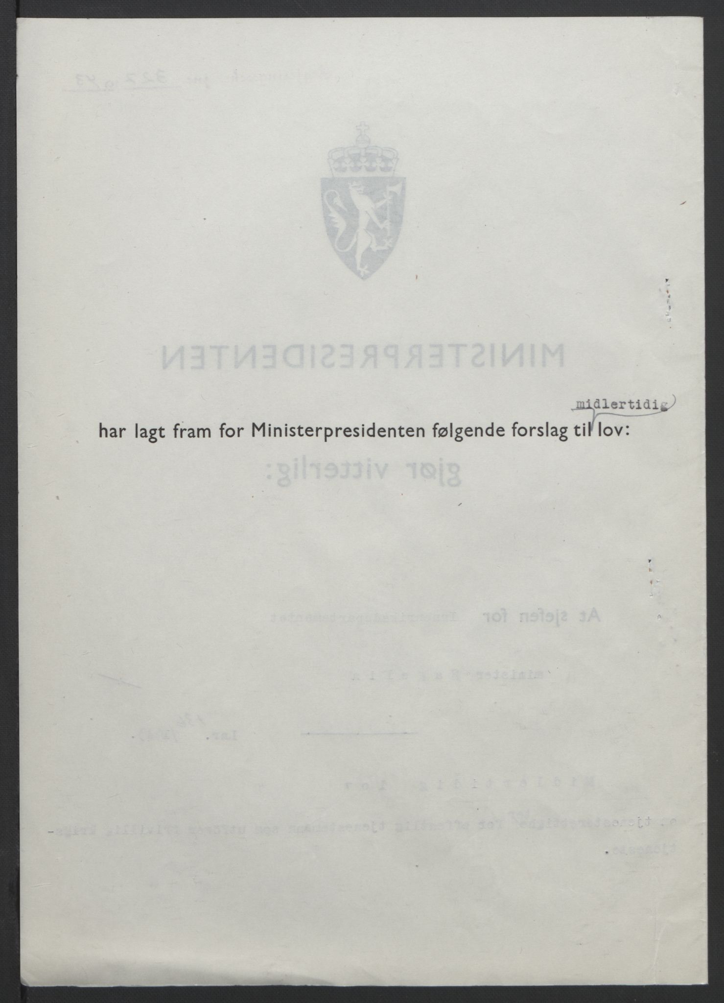 NS-administrasjonen 1940-1945 (Statsrådsekretariatet, de kommisariske statsråder mm), RA/S-4279/D/Db/L0099: Lover, 1943, p. 633