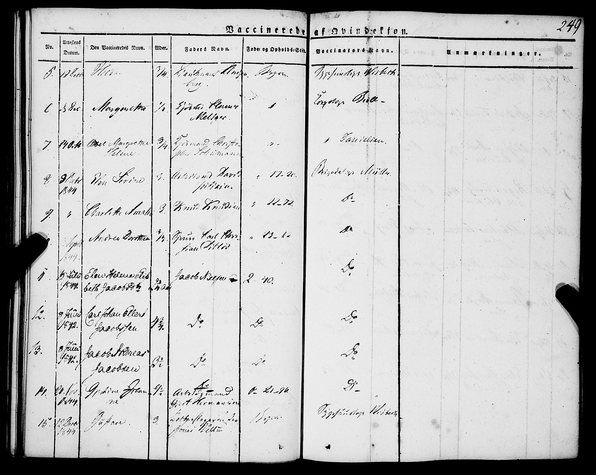 Korskirken sokneprestembete, AV/SAB-A-76101/H/Haa/L0050: Parish register (official) no. F 1, 1821-1869, p. 249