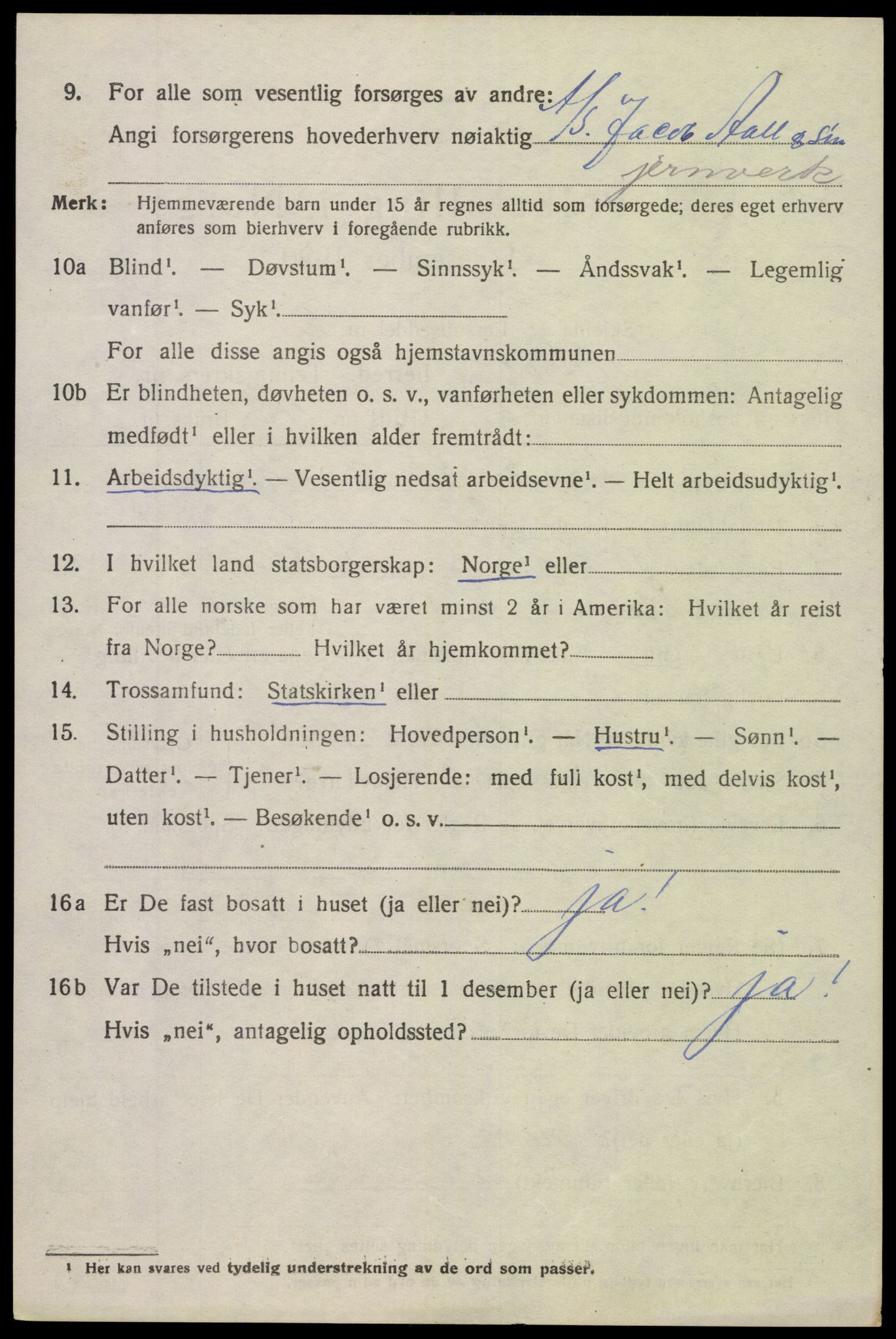 SAK, 1920 census for Holt, 1920, p. 4899