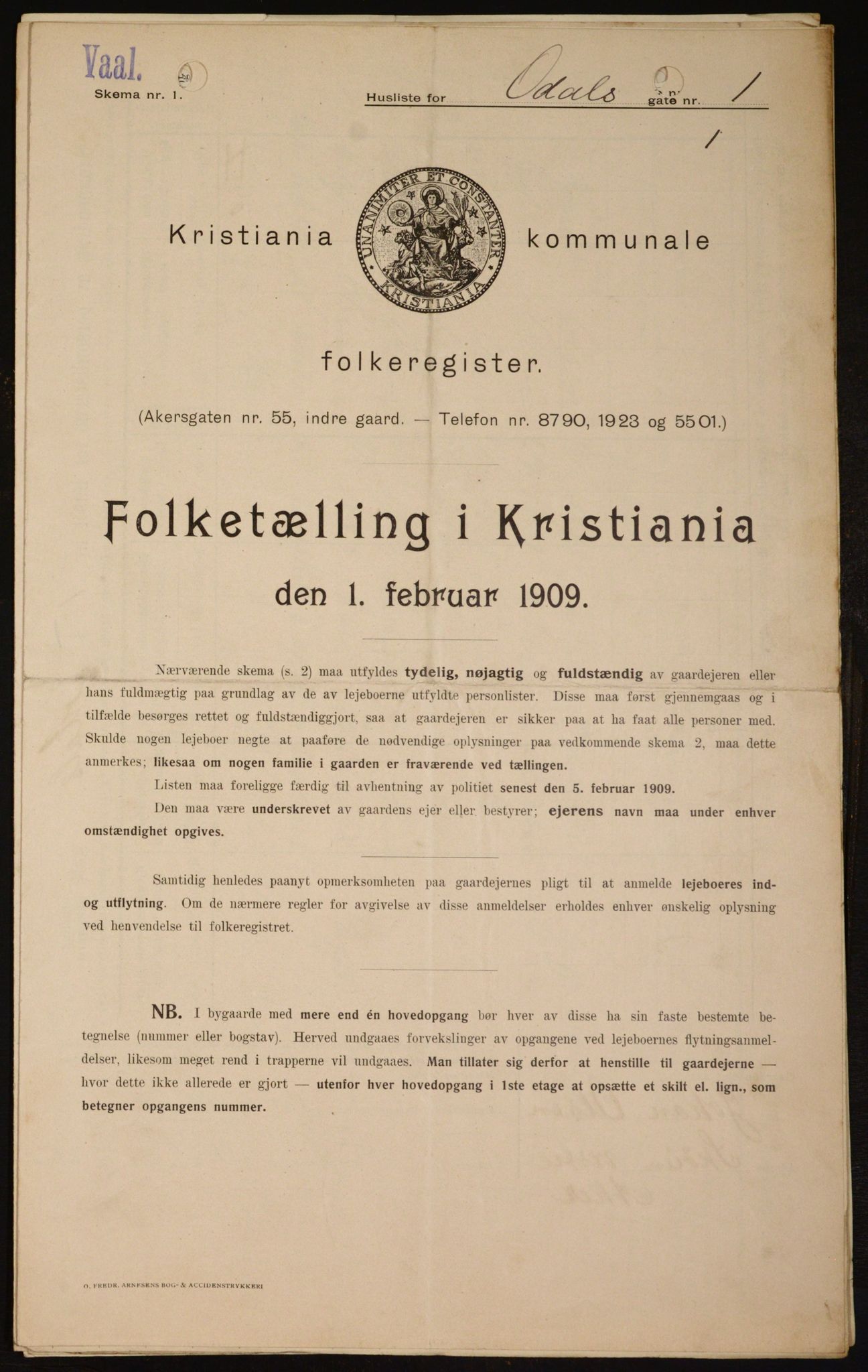 OBA, Municipal Census 1909 for Kristiania, 1909, p. 67387