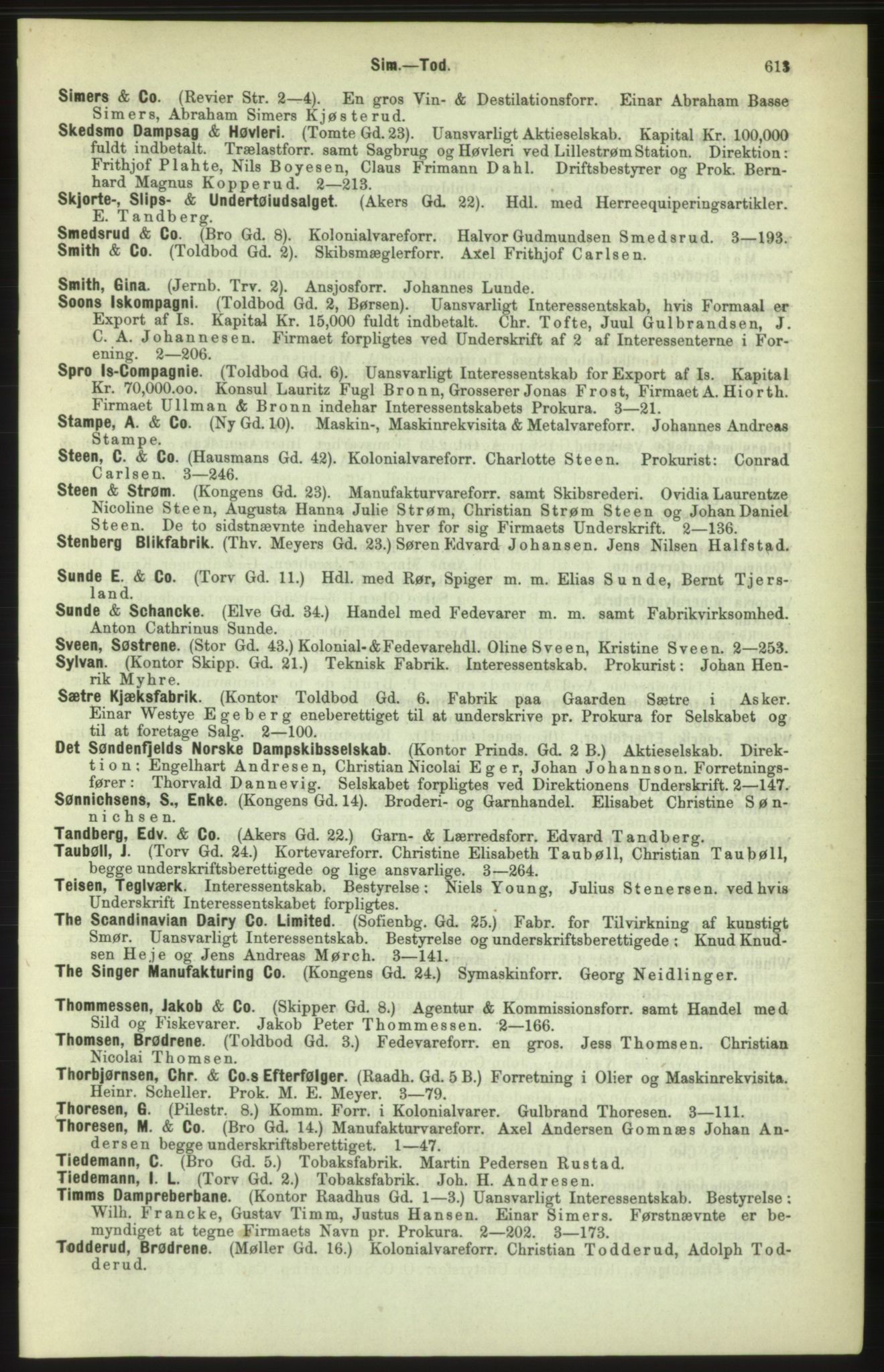 Kristiania/Oslo adressebok, PUBL/-, 1886, p. 613