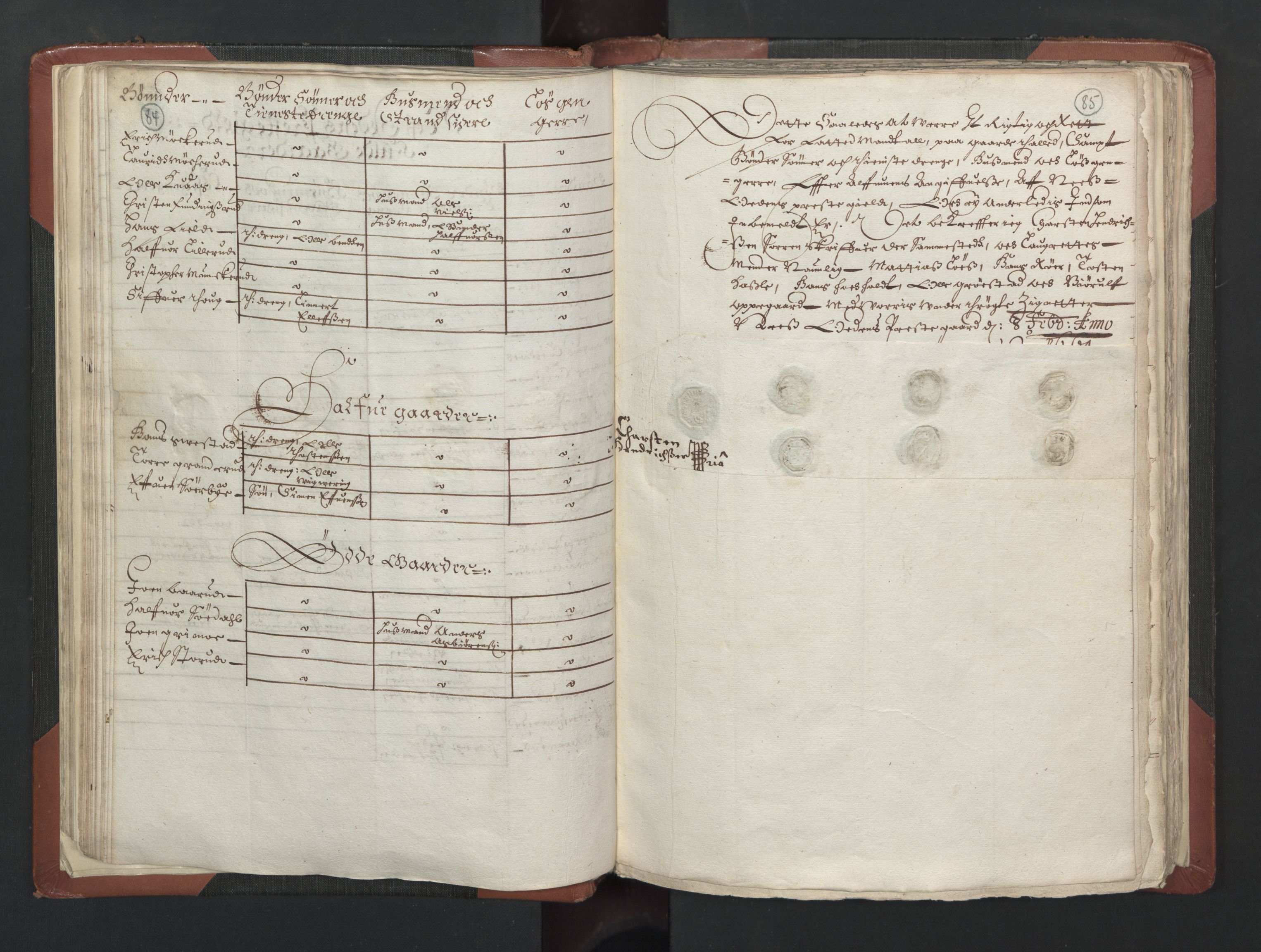 RA, Bailiff's Census 1664-1666, no. 2: Aker fogderi, Follo fogderi, Nedre Romerike fogderi and Øvre Romerike fogderi, 1664, p. 84-85