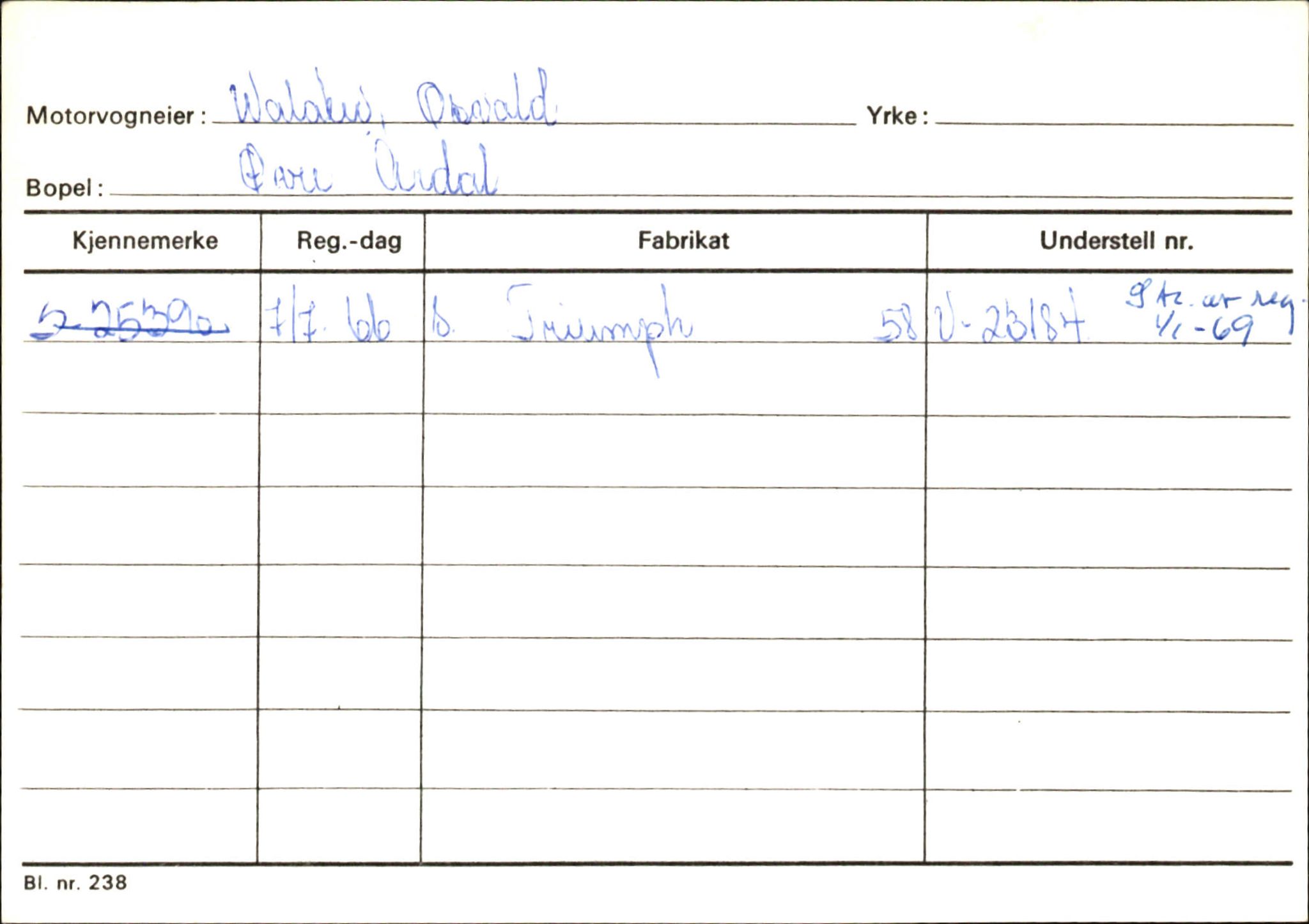 Statens vegvesen, Sogn og Fjordane vegkontor, SAB/A-5301/4/F/L0146: Registerkort Årdal R-Å samt diverse kort, 1945-1975, p. 1298