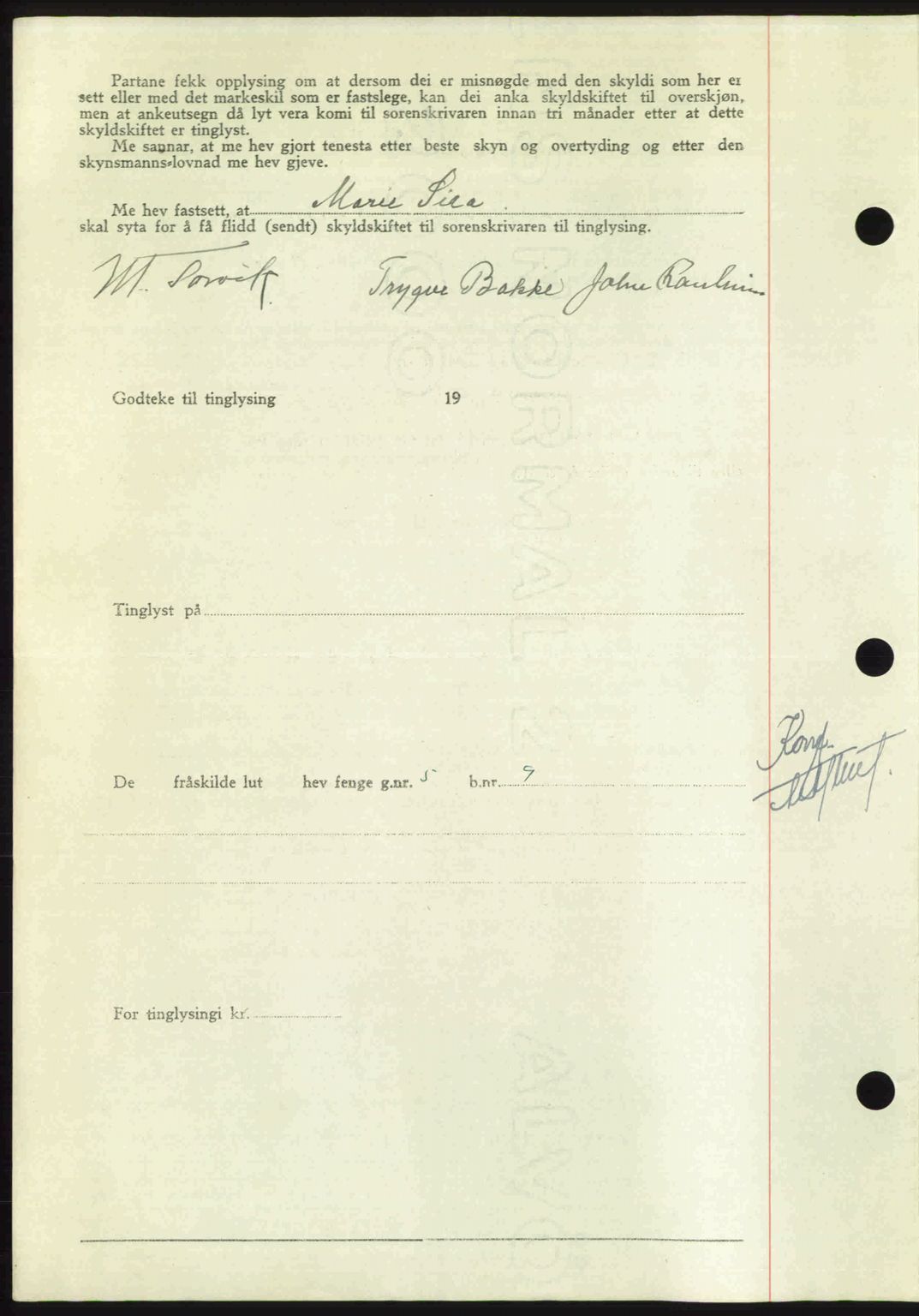 Nordmøre sorenskriveri, AV/SAT-A-4132/1/2/2Ca: Mortgage book no. A115, 1950-1950, Diary no: : 2500/1950