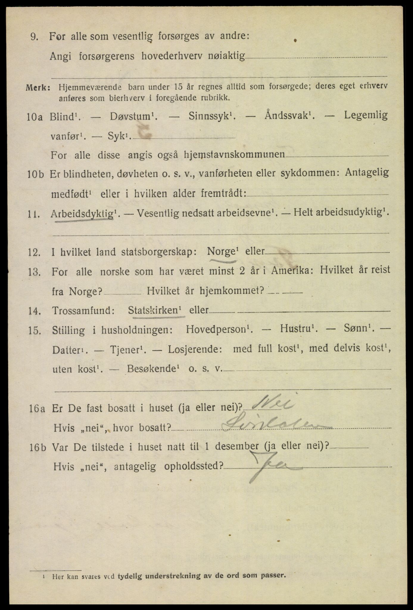 SAH, 1920 census for Trysil, 1920, p. 6202