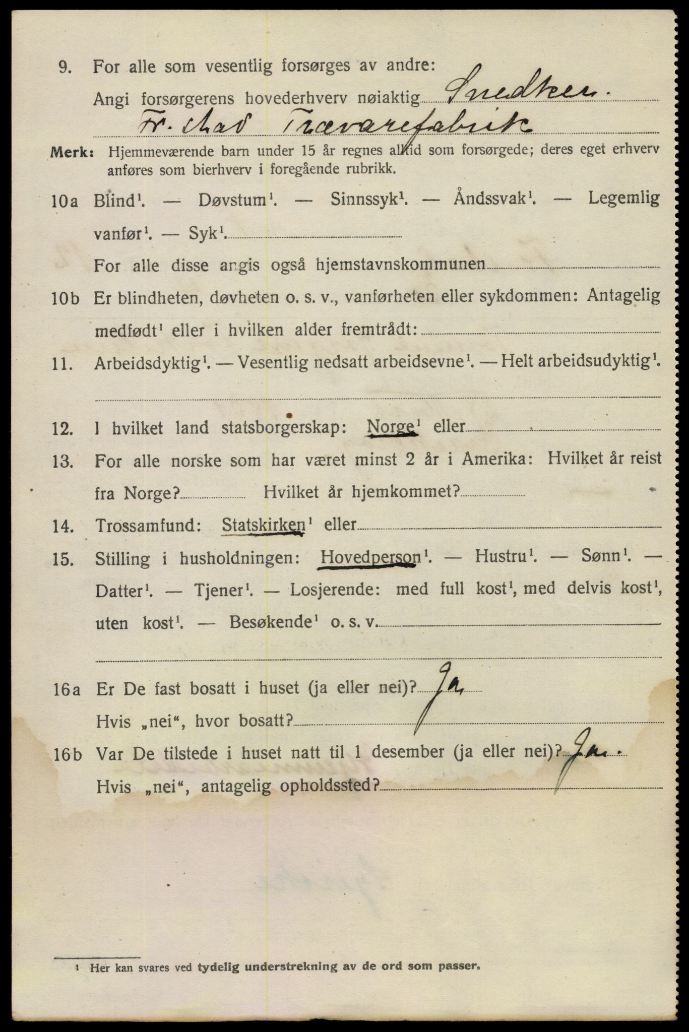 SAO, 1920 census for Fredrikstad, 1920, p. 31058