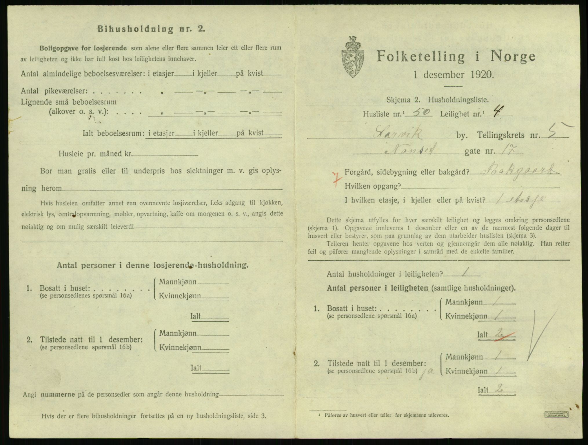 SAKO, 1920 census for Larvik, 1920, p. 5046