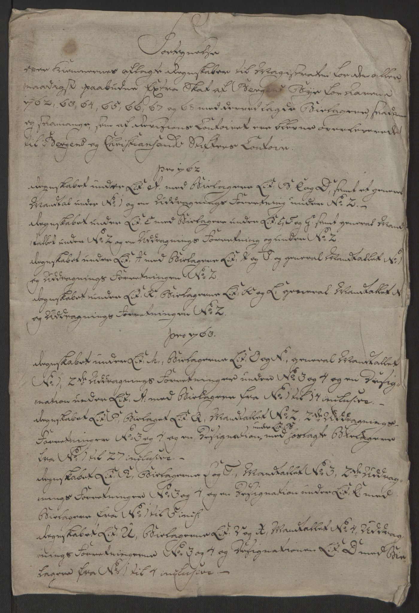 Rentekammeret inntil 1814, Reviderte regnskaper, Byregnskaper, AV/RA-EA-4066/R/Rp/L0366/0001: [P20] Kontribusjonsregnskap / Ekstraskatt, 1763, p. 236
