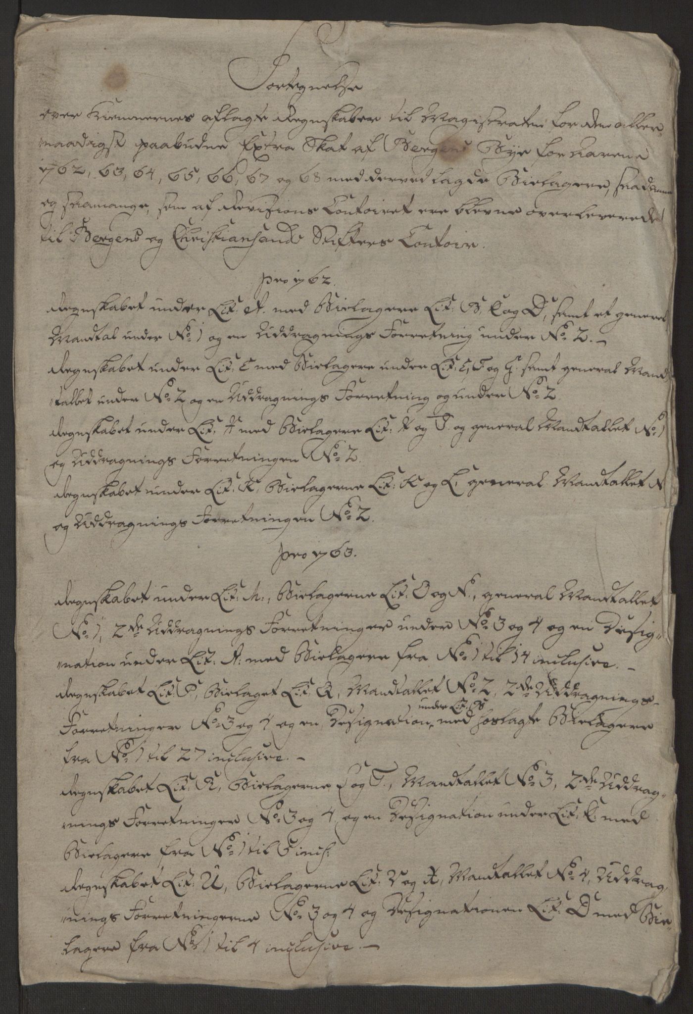 Rentekammeret inntil 1814, Reviderte regnskaper, Byregnskaper, RA/EA-4066/R/Rp/L0366/0001: [P20] Kontribusjonsregnskap / Ekstraskatt, 1763, p. 236