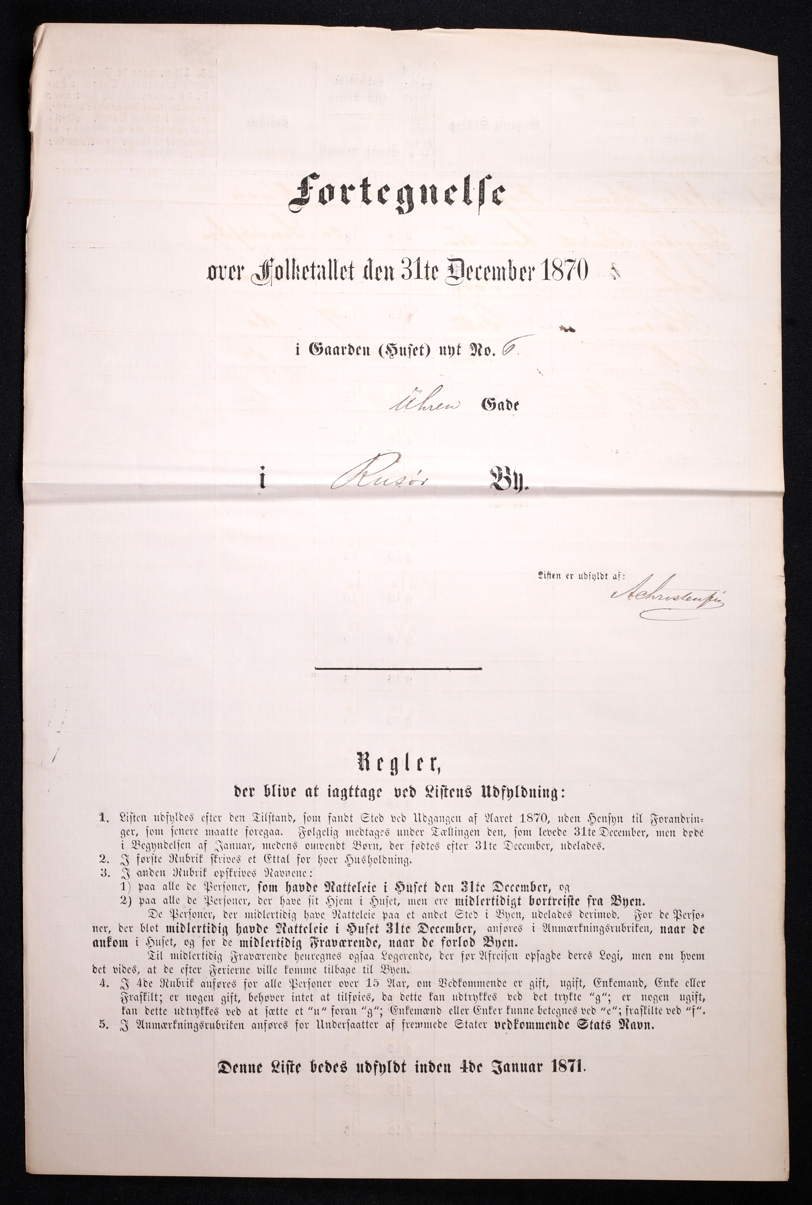 RA, 1870 census for 0901 Risør, 1870, p. 7