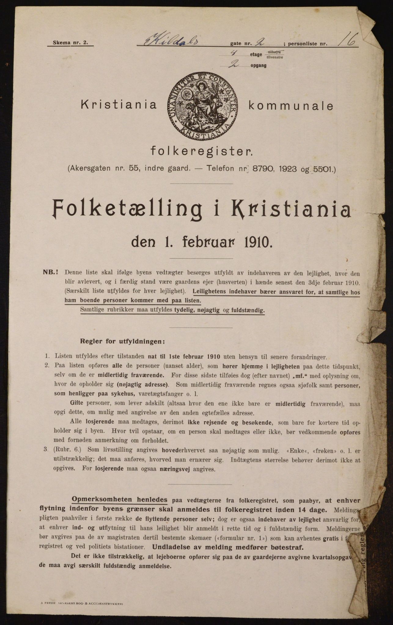 OBA, Municipal Census 1910 for Kristiania, 1910, p. 47982