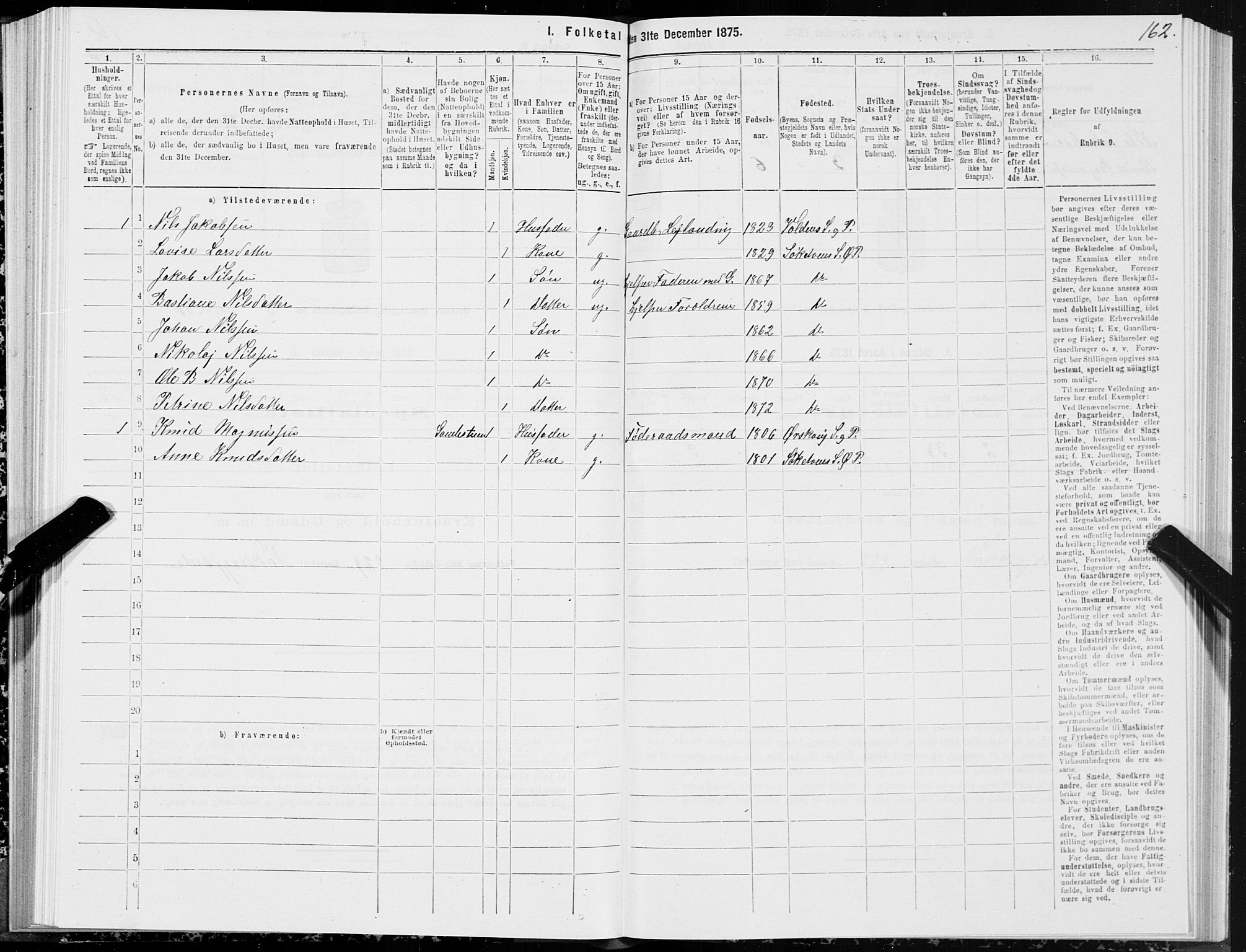 SAT, 1875 census for 1527P Ørskog, 1875, p. 4162