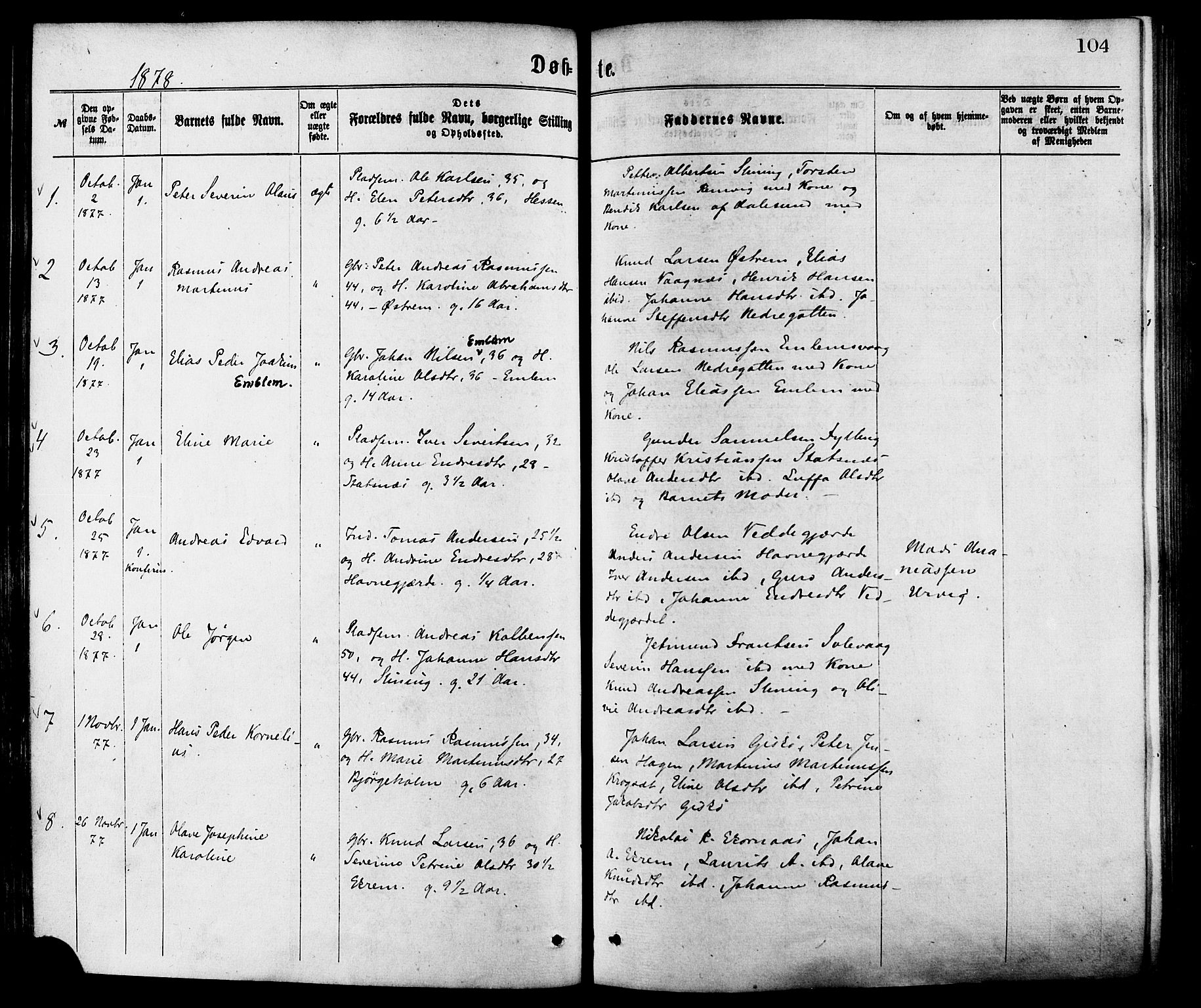 Ministerialprotokoller, klokkerbøker og fødselsregistre - Møre og Romsdal, SAT/A-1454/528/L0400: Parish register (official) no. 528A11, 1871-1879, p. 104