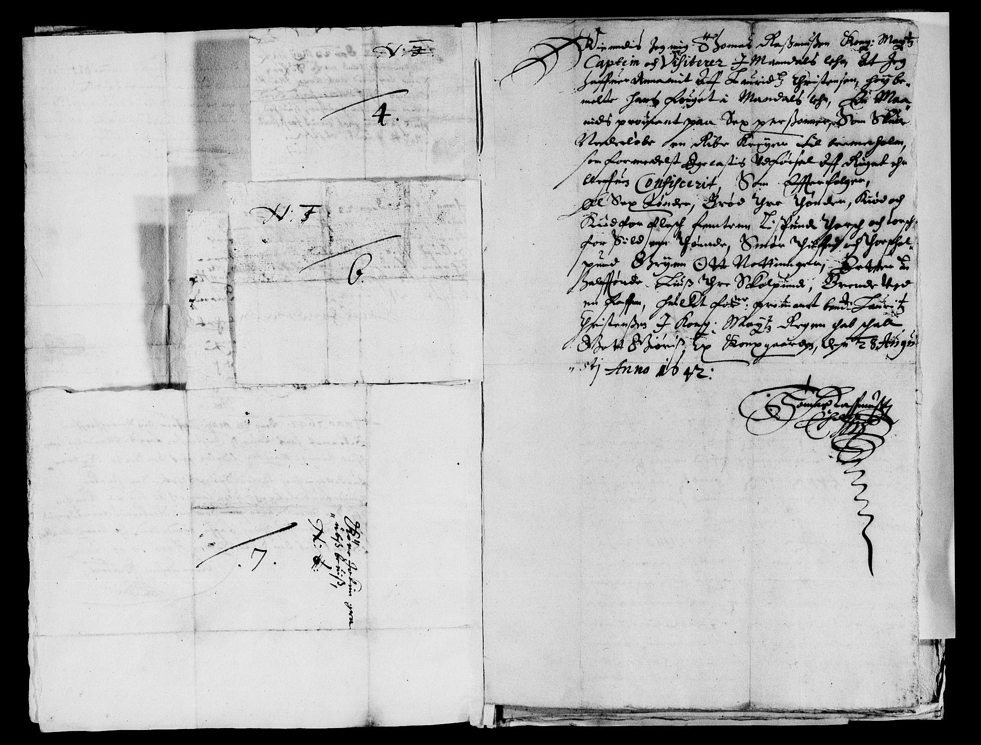 Rentekammeret inntil 1814, Reviderte regnskaper, Lensregnskaper, AV/RA-EA-5023/R/Rb/Rbq/L0032: Nedenes len. Mandals len. Råbyggelag., 1641-1643