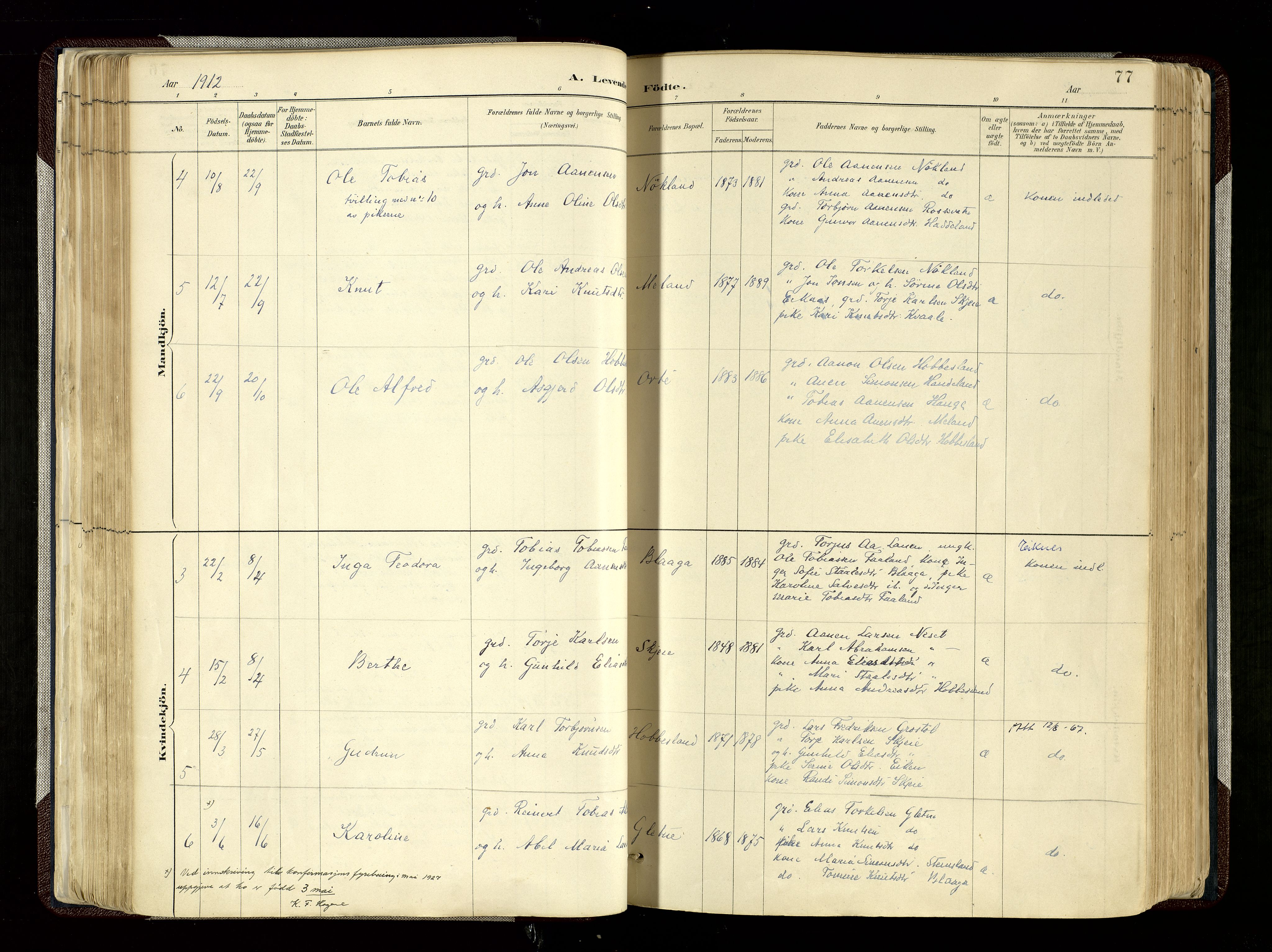 Hægebostad sokneprestkontor, SAK/1111-0024/F/Fa/Fab/L0004: Parish register (official) no. A 4, 1887-1929, p. 77