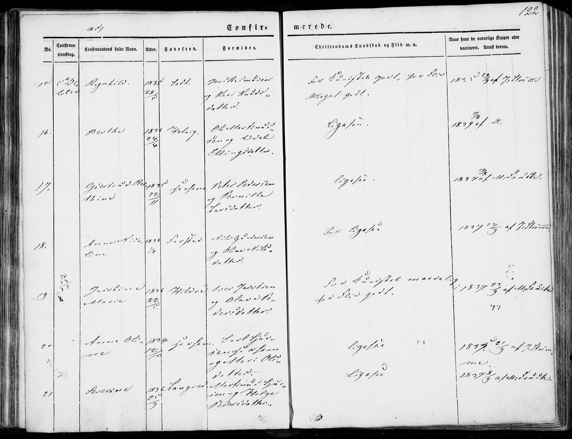 Ministerialprotokoller, klokkerbøker og fødselsregistre - Møre og Romsdal, SAT/A-1454/536/L0497: Parish register (official) no. 536A06, 1845-1865, p. 122