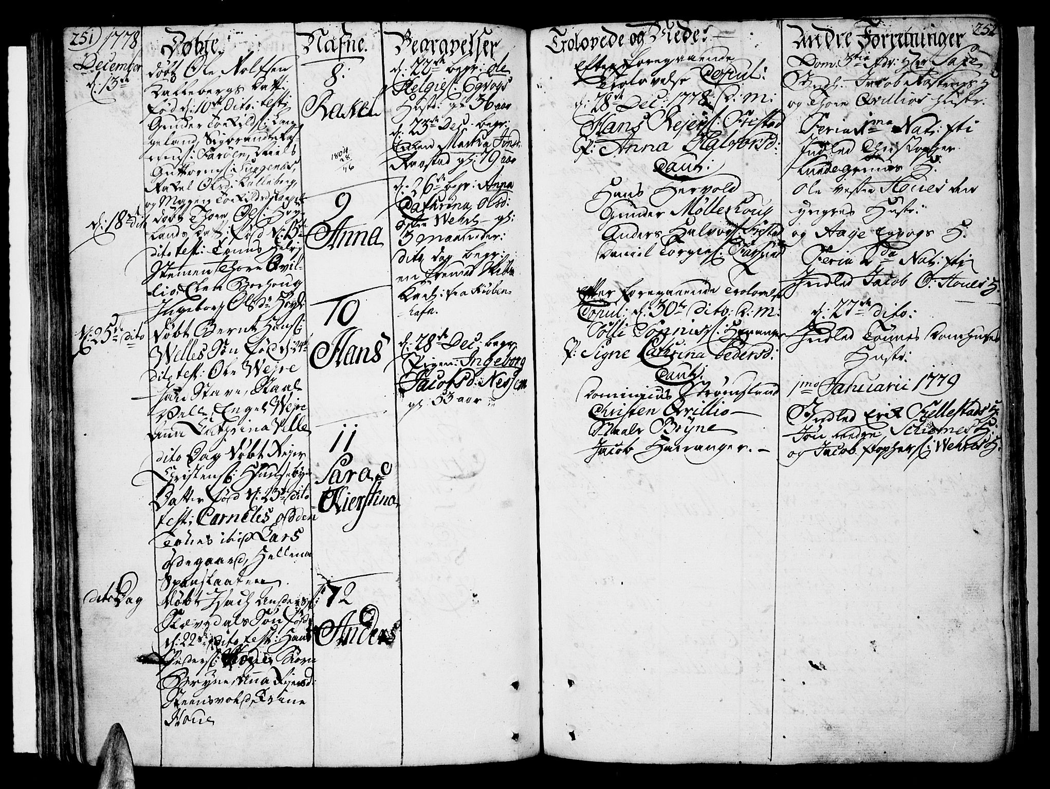 Lista sokneprestkontor, AV/SAK-1111-0027/F/Fa/L0004: Parish register (official) no. A 4, 1768-1794, p. 251-252