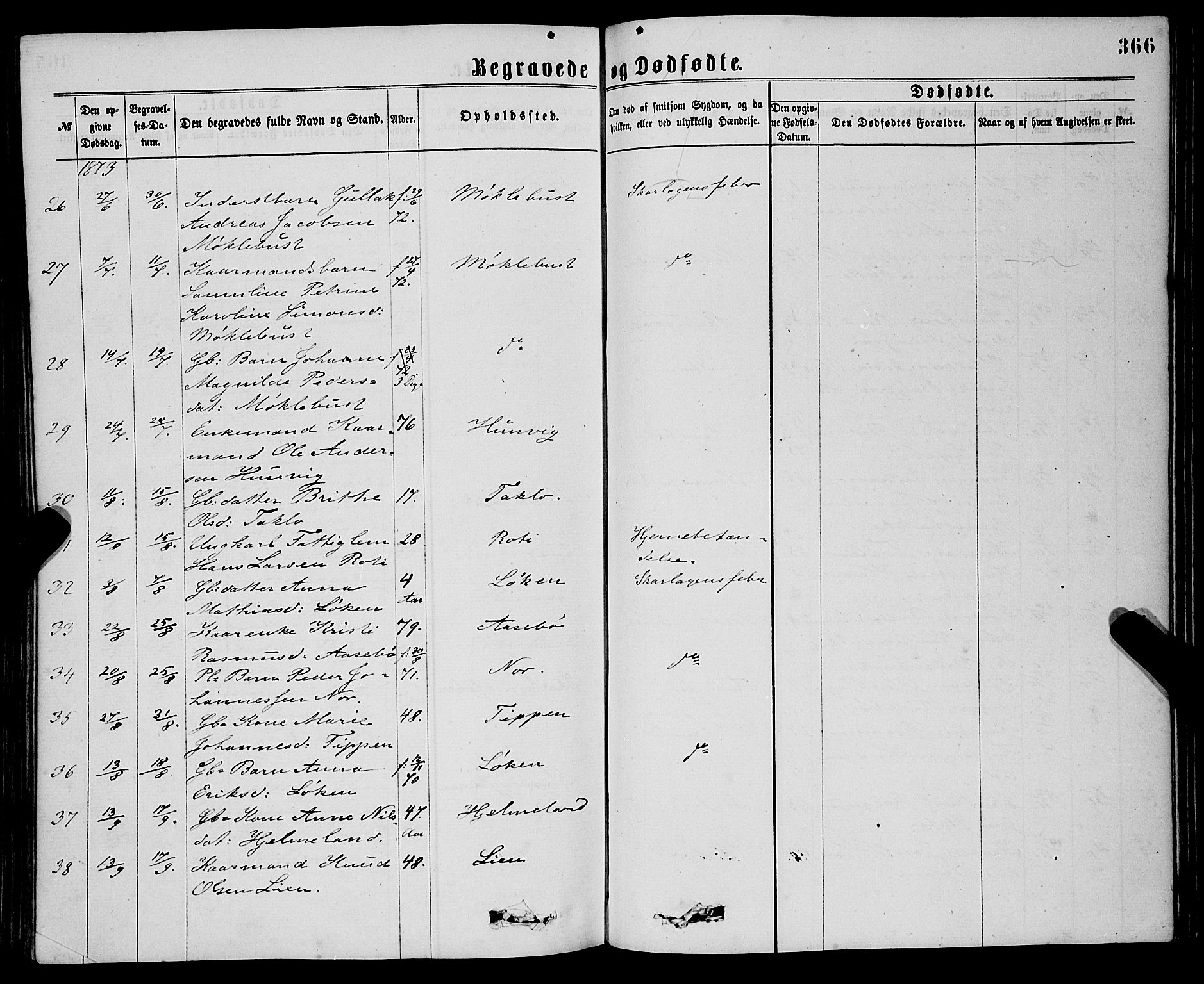 Eid sokneprestembete, AV/SAB-A-82301/H/Haa/Haaa/L0010: Parish register (official) no. A 10, 1867-1878, p. 366