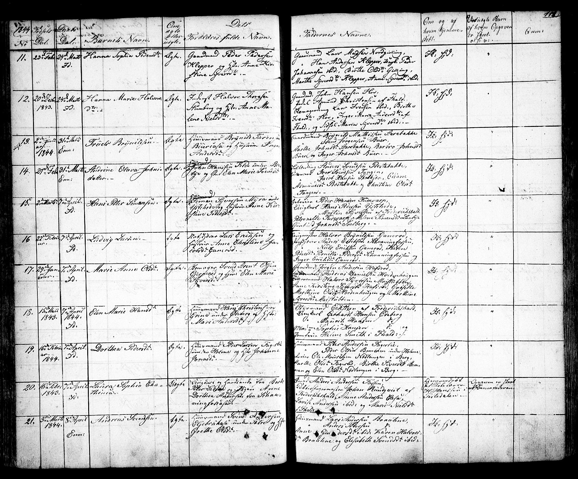 Idd prestekontor Kirkebøker, AV/SAO-A-10911/F/Fc/L0003: Parish register (official) no. III 3, 1832-1847, p. 111