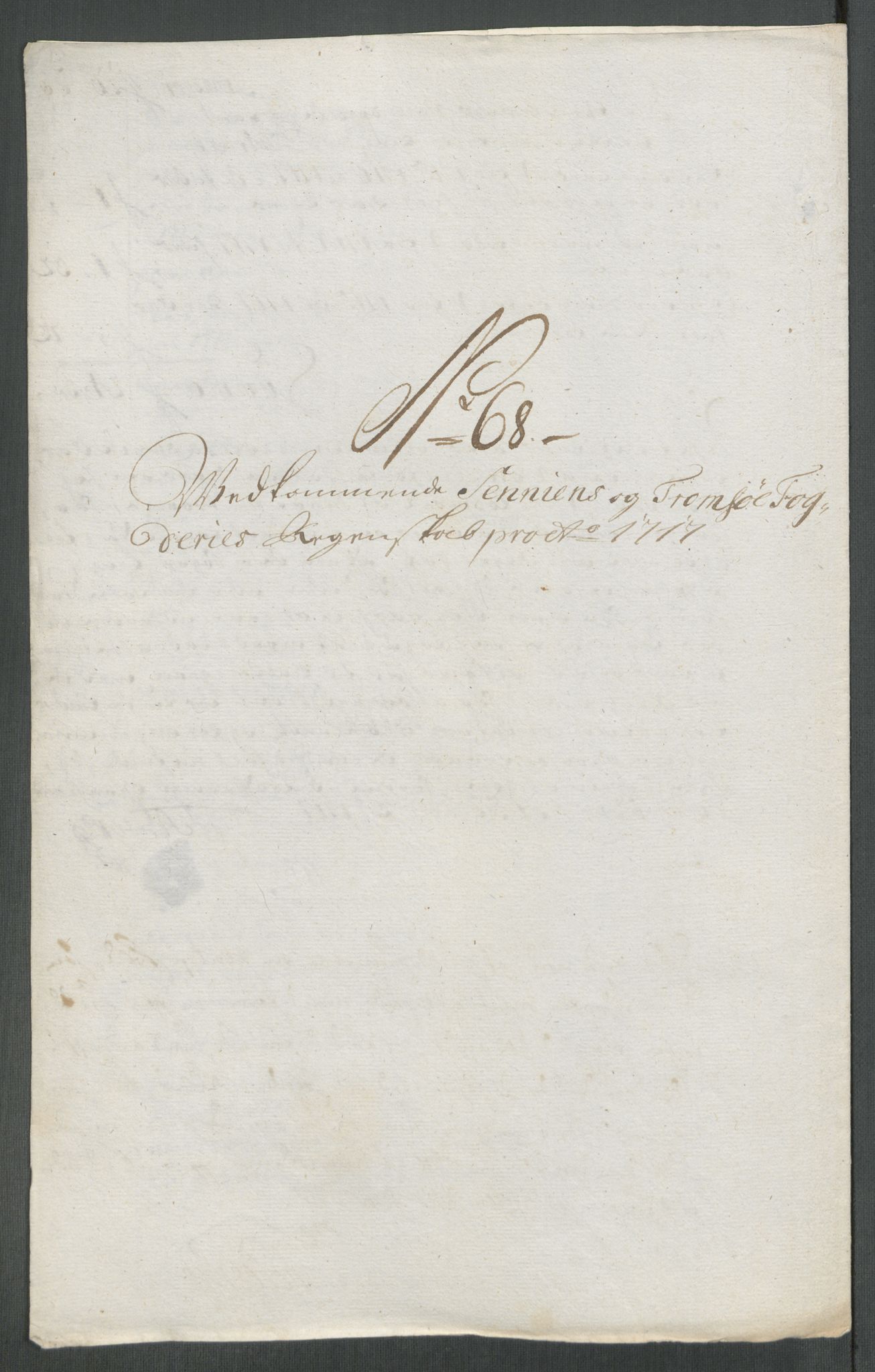 Rentekammeret inntil 1814, Reviderte regnskaper, Fogderegnskap, AV/RA-EA-4092/R68/L4763: Fogderegnskap Senja og Troms, 1717, p. 358