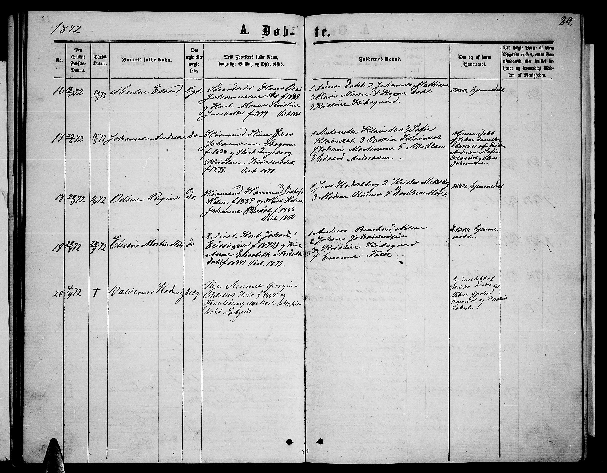 Ministerialprotokoller, klokkerbøker og fødselsregistre - Nordland, AV/SAT-A-1459/894/L1358: Parish register (copy) no. 894C01, 1864-1877, p. 29