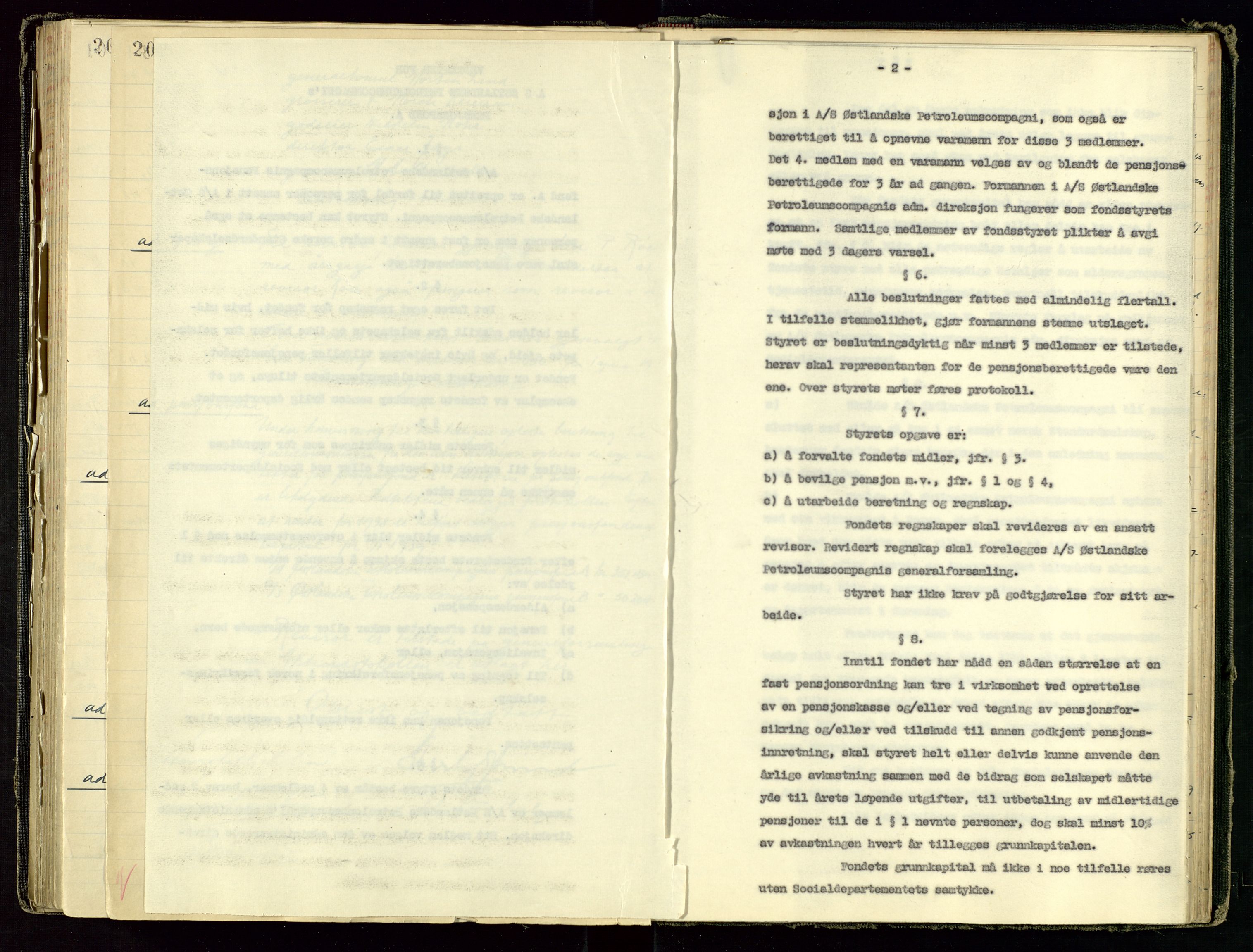 PA 1534 - Østlandske Petroleumscompagni A/S, AV/SAST-A-101954/A/Aa/L0001/0001: Generalforsamlinger og direksjonsprotokoller. / Protokoll for generalforsamlinger, 1892-1960