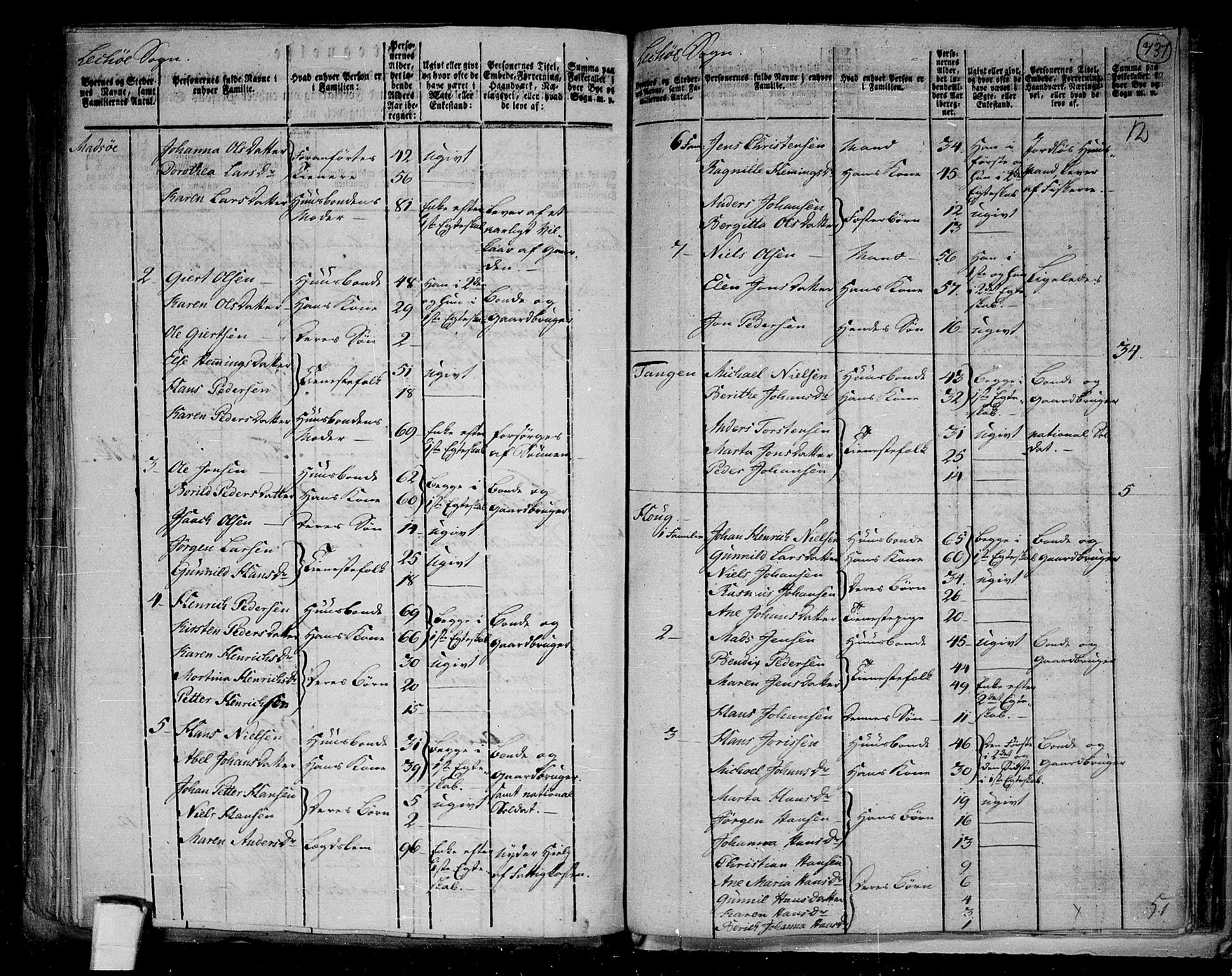 RA, 1801 census for 1752P Kolvereid, 1801, p. 736b-737a
