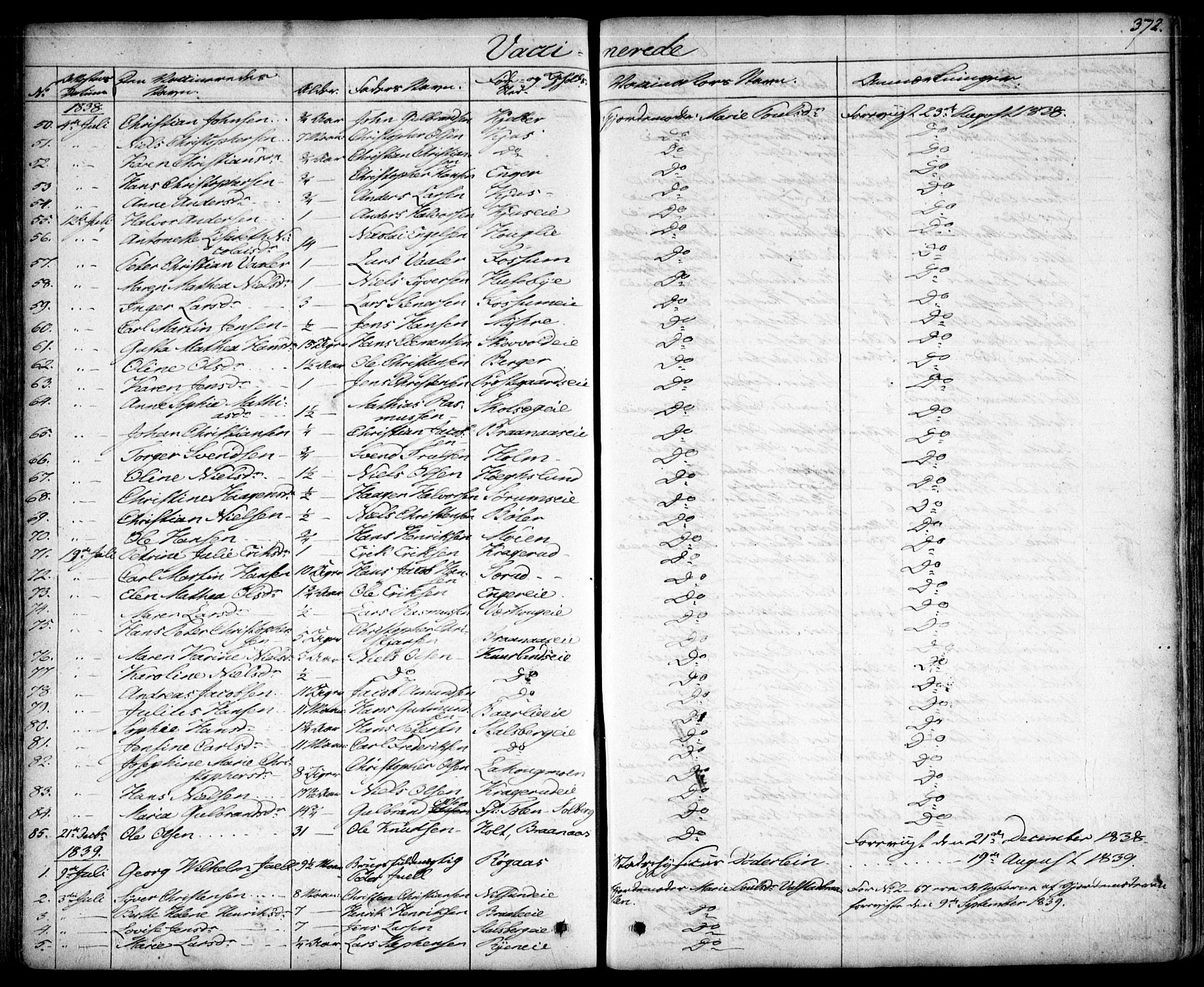 Skedsmo prestekontor Kirkebøker, SAO/A-10033a/F/Fa/L0009: Parish register (official) no. I 9, 1830-1853, p. 372
