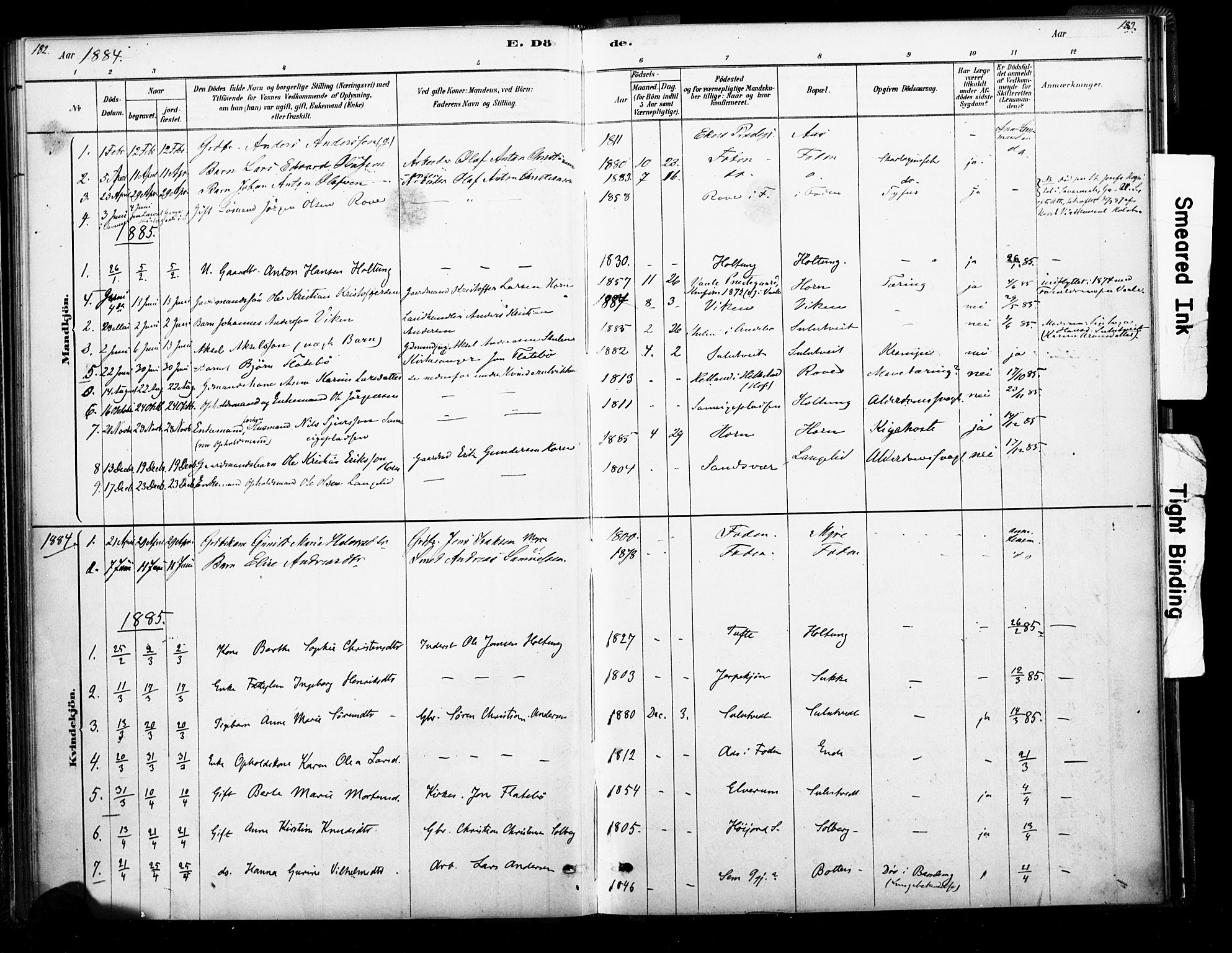 Ramnes kirkebøker, SAKO/A-314/F/Fb/L0001: Parish register (official) no. II 1, 1878-1894, p. 182-183