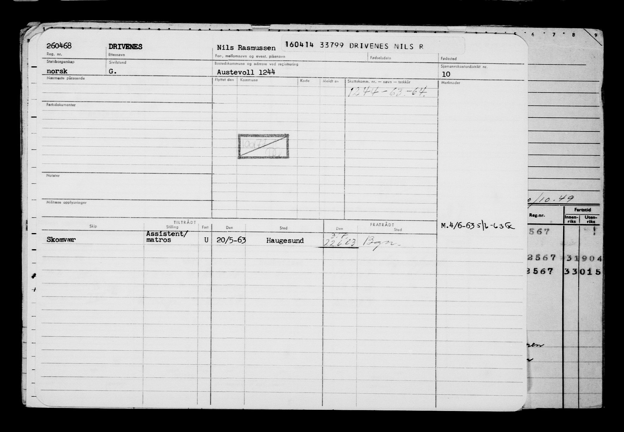 Direktoratet for sjømenn, AV/RA-S-3545/G/Gb/L0120: Hovedkort, 1914, p. 83