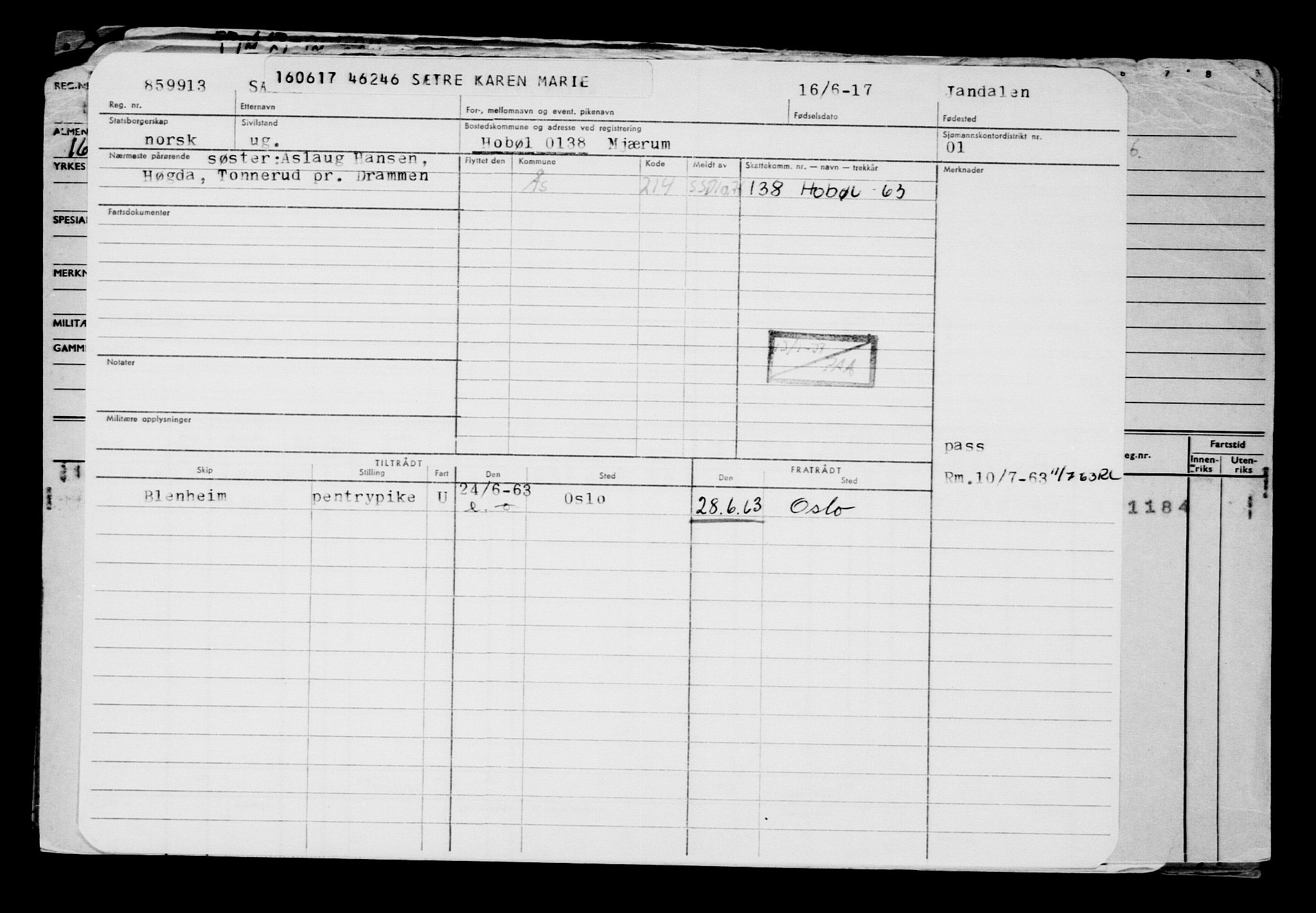 Direktoratet for sjømenn, AV/RA-S-3545/G/Gb/L0149: Hovedkort, 1917, p. 348