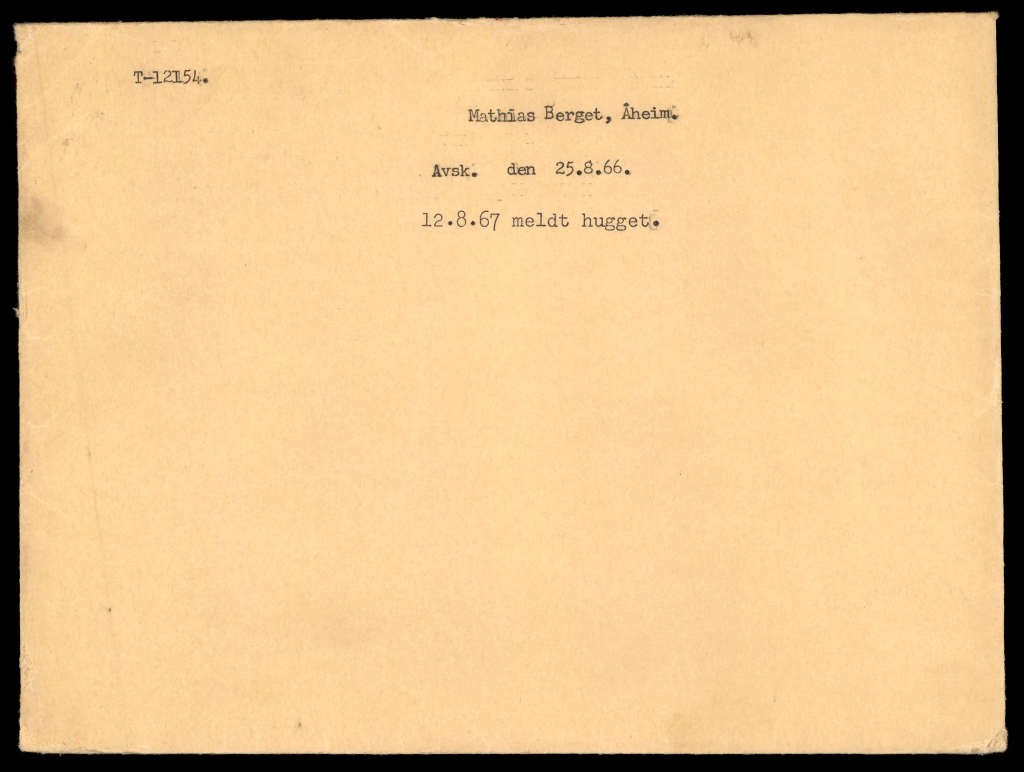Møre og Romsdal vegkontor - Ålesund trafikkstasjon, AV/SAT-A-4099/F/Fe/L0033: Registreringskort for kjøretøy T 12151 - T 12474, 1927-1998, p. 159