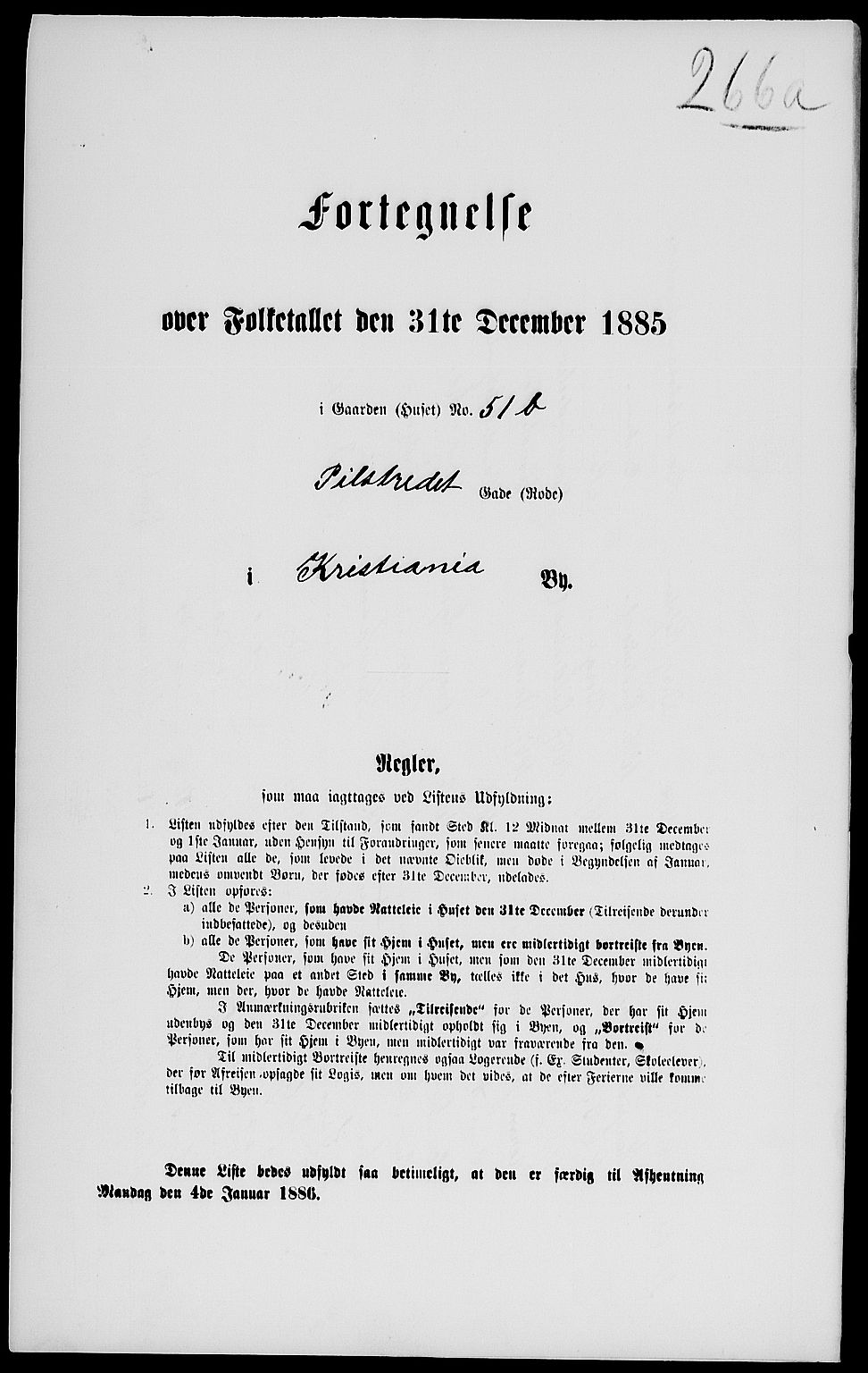 RA, 1885 census for 0301 Kristiania, 1885, p. 2276