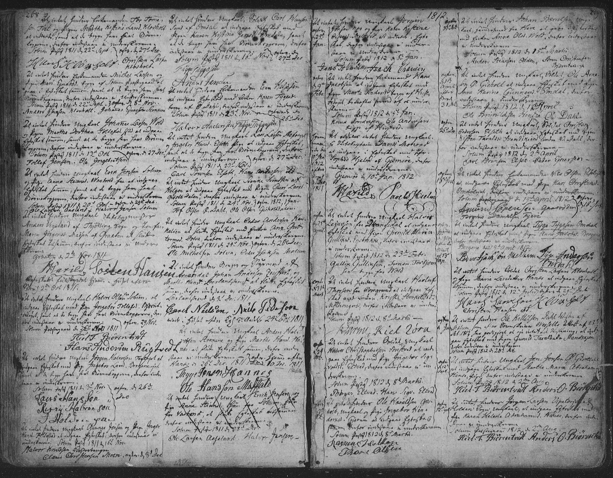 Solum kirkebøker, SAKO/A-306/F/Fa/L0003: Parish register (official) no. I 3, 1761-1814, p. 268-269