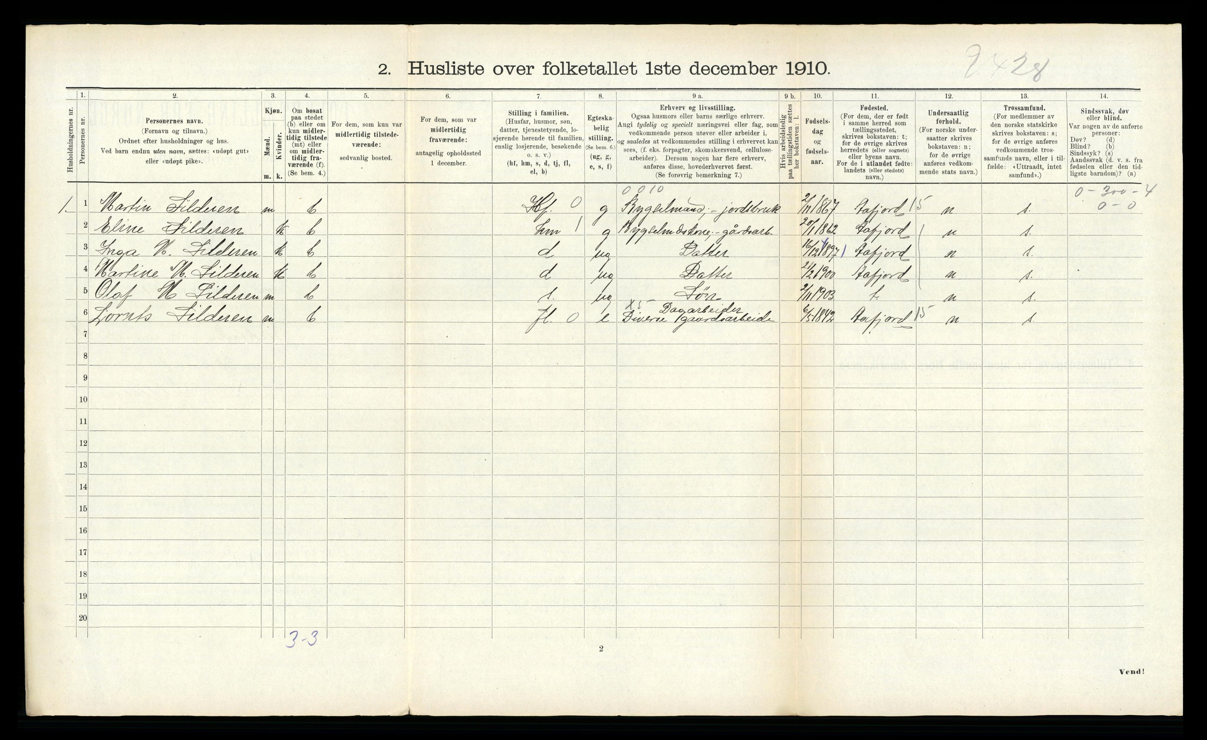 RA, 1910 census for Beitstad, 1910, p. 376