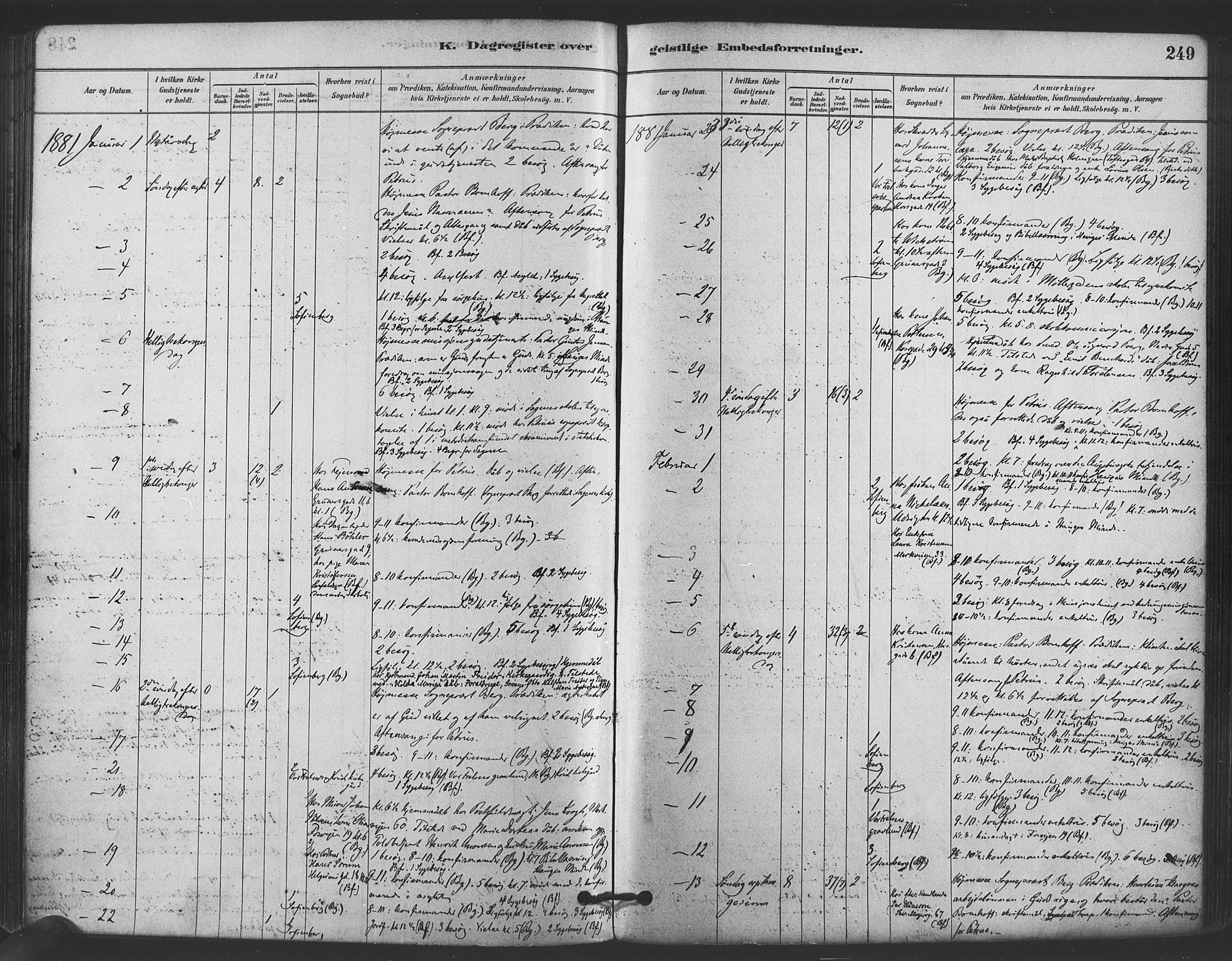 Paulus prestekontor Kirkebøker, SAO/A-10871/F/Fa/L0005: Parish register (official) no. 5, 1879-1889, p. 249