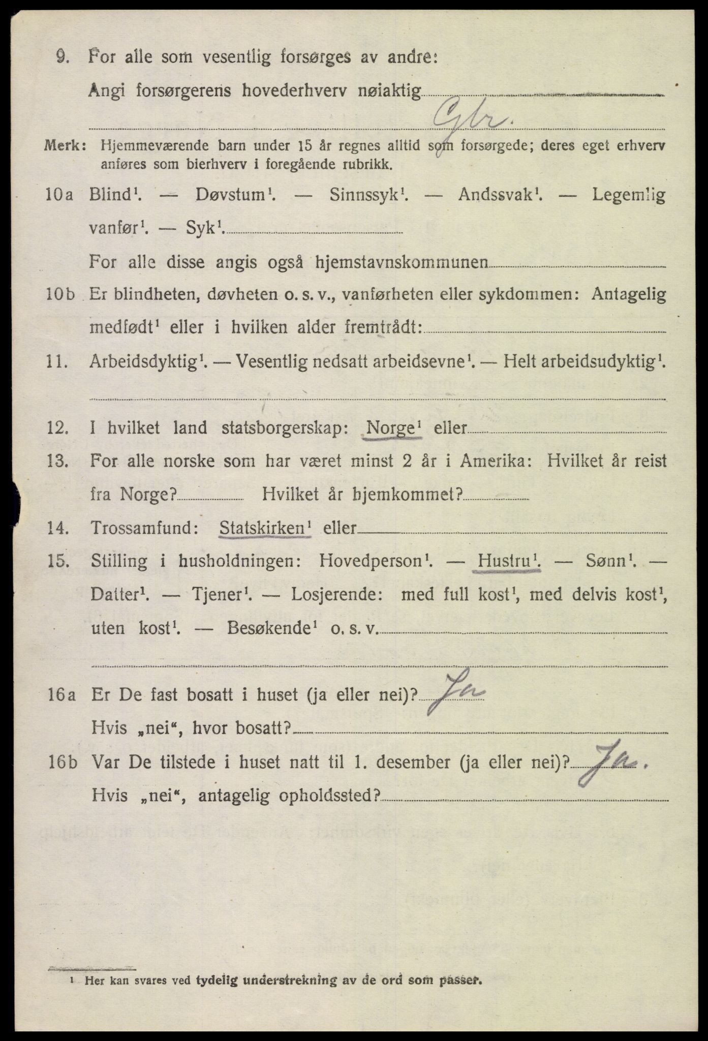 SAH, 1920 census for Ringebu, 1920, p. 5150