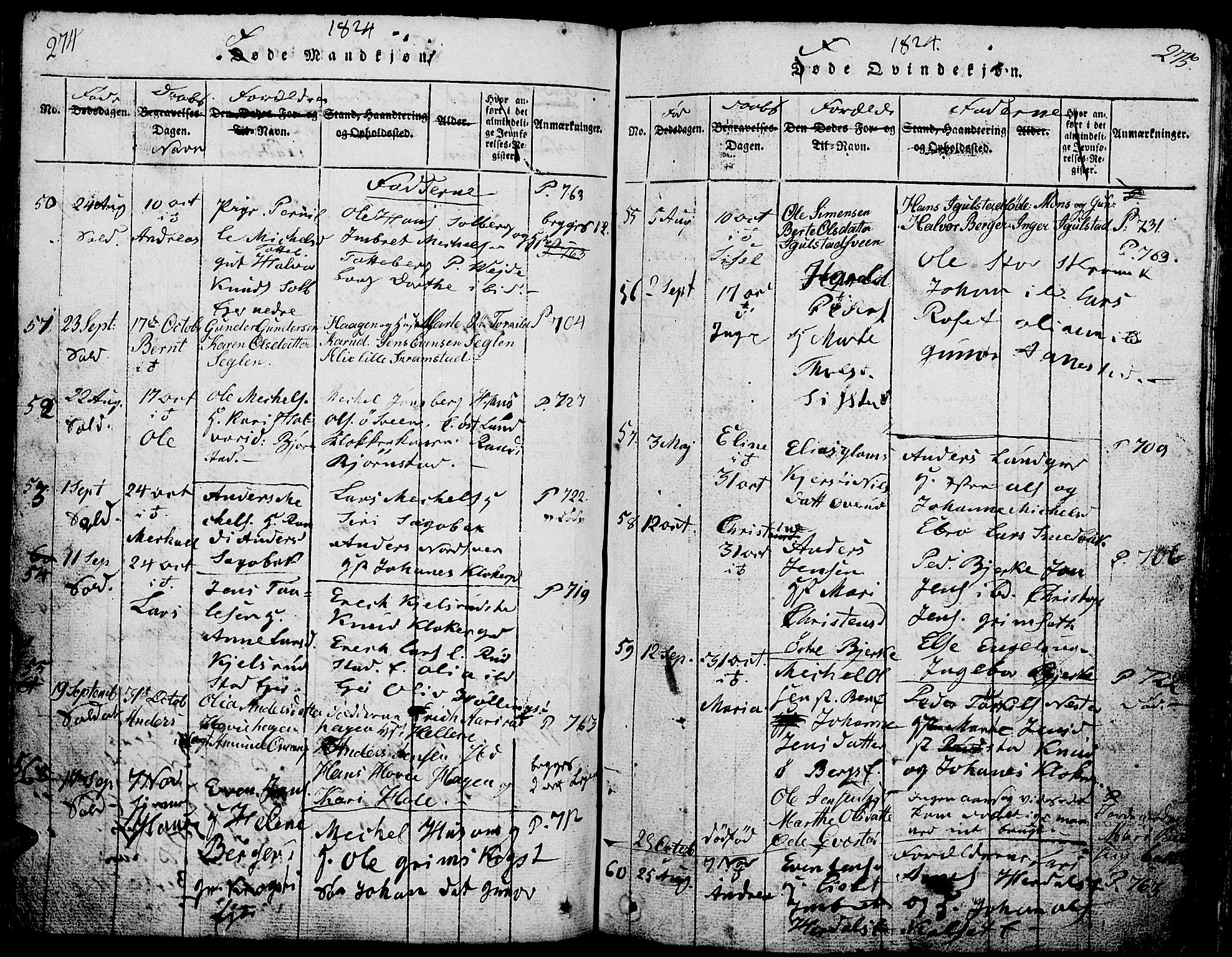 Løten prestekontor, AV/SAH-PREST-022/L/La/L0001: Parish register (copy) no. 1, 1812-1832, p. 274-275