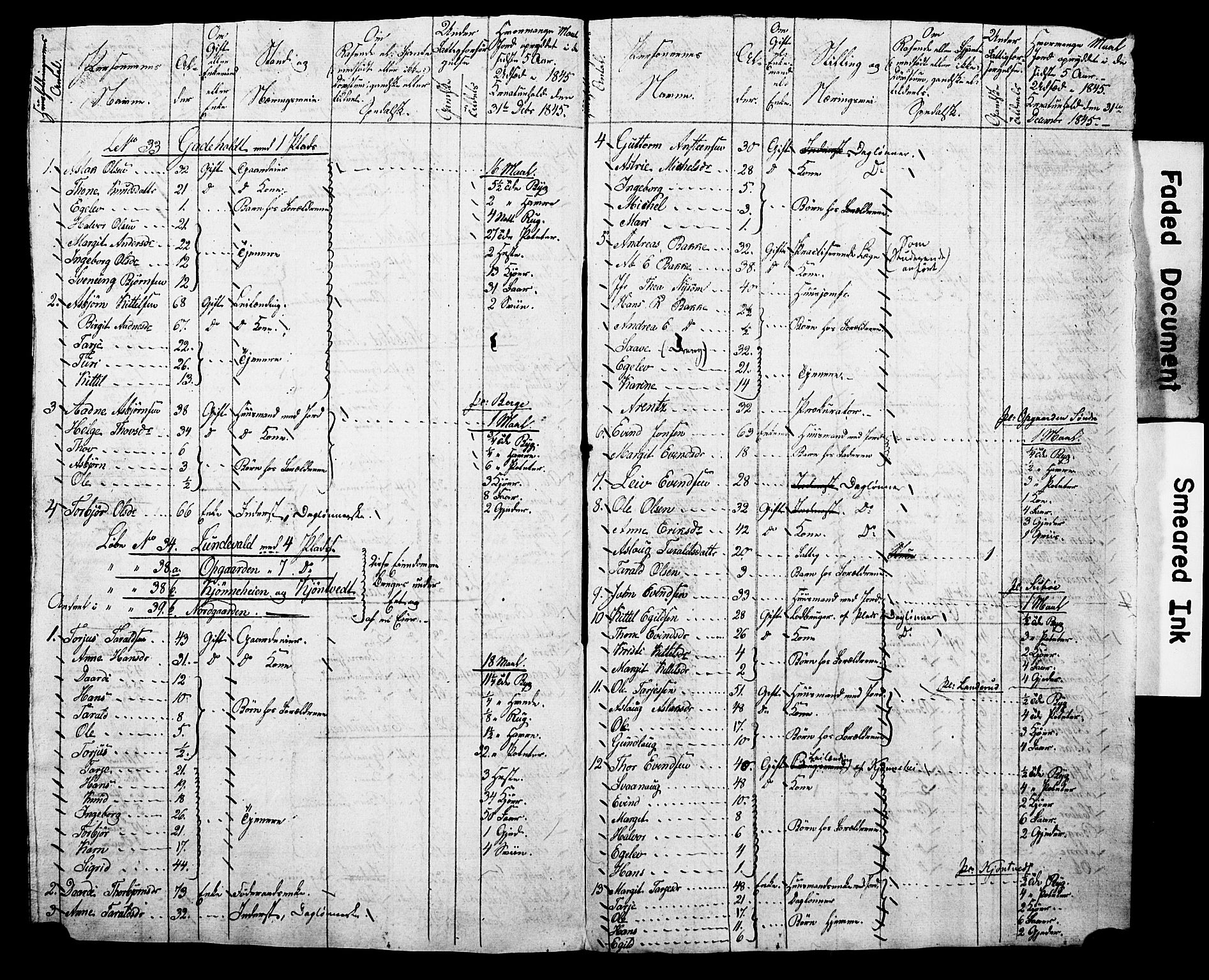 , Census 1845 for Kviteseid, 1845, p. 21